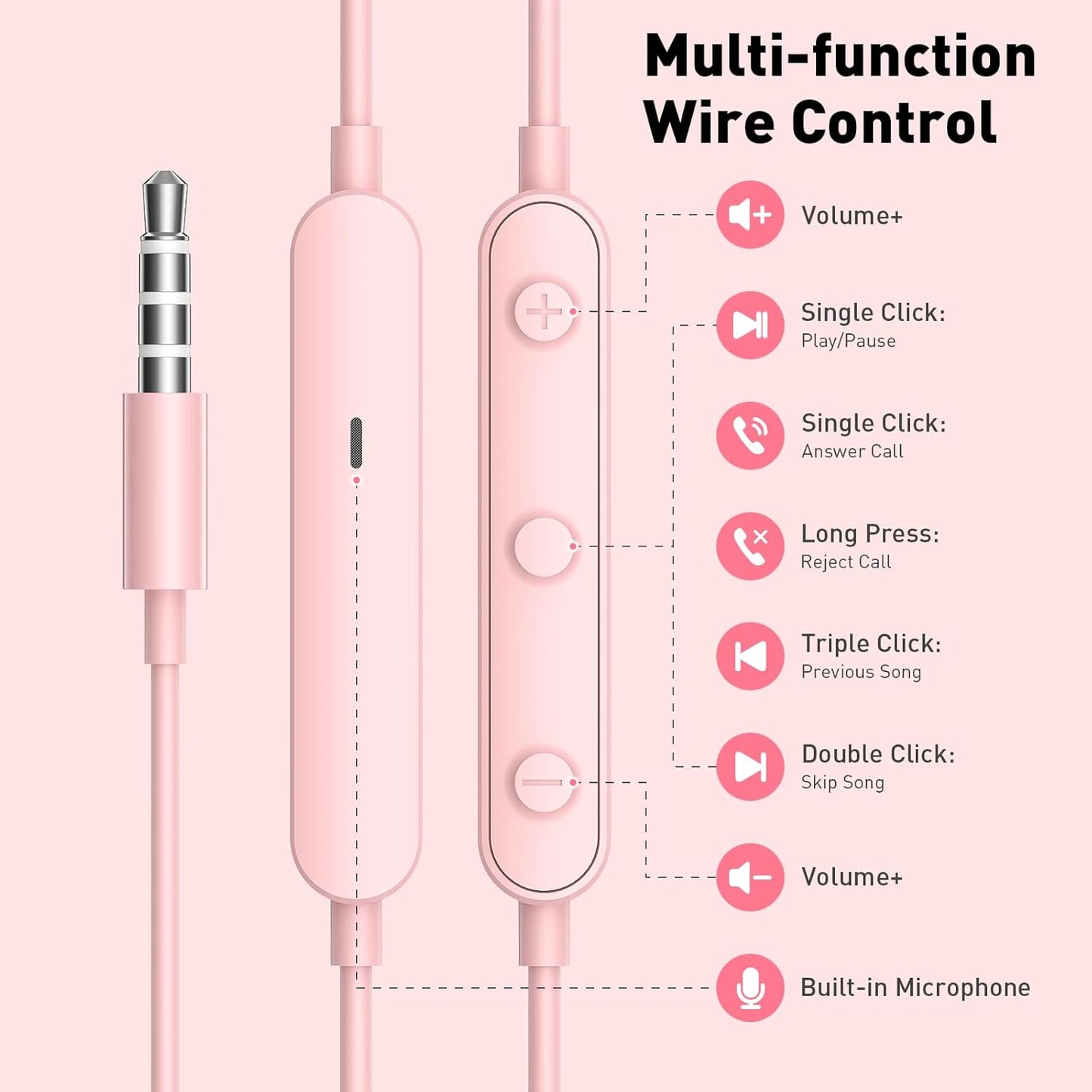 3.5mm APETOO Wired Earbuds in-Ear Headphones Jack for Laptop/PC, Noise Isolation Small Earphones Corded Plug-in Ear