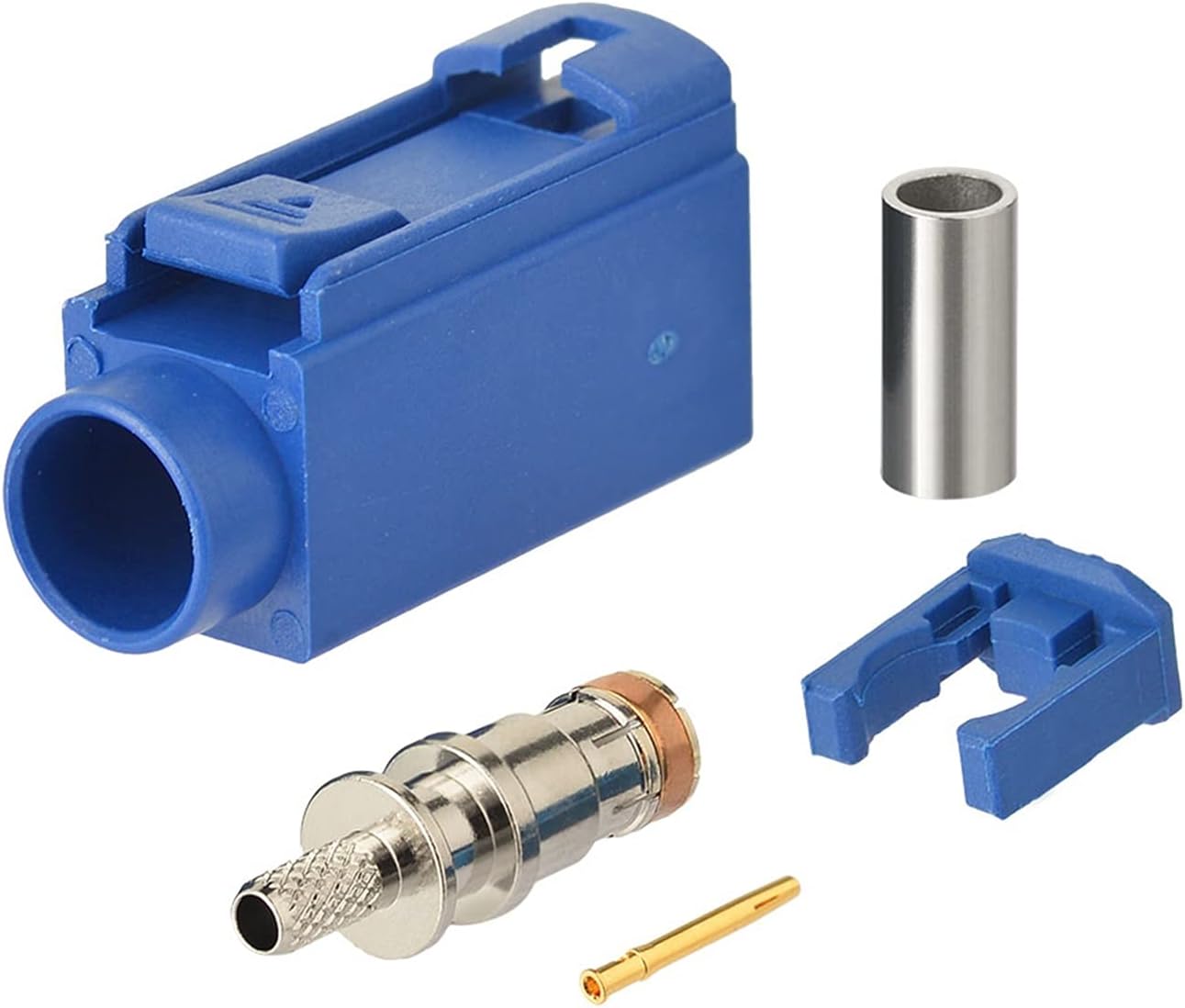 Artemisia 5005 RG316 Fakra C Jack Blue Crimp RF Coaxial Connector Compatible with Cable Compatible with GPS Telematics