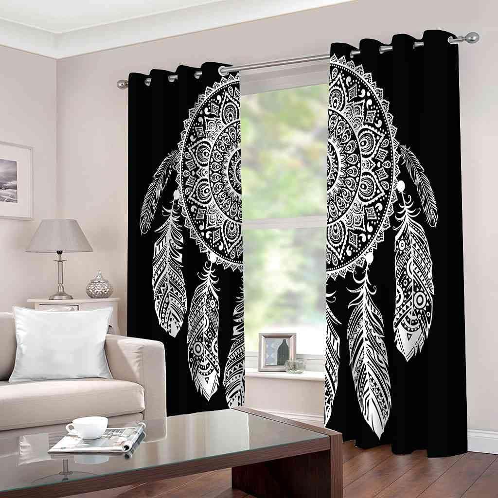 Regine Switzerland Printed Blackout Curtains - Colorful Dream Catcher Art | Thermal Insulated 2-Panel Set (46'' x 54'')