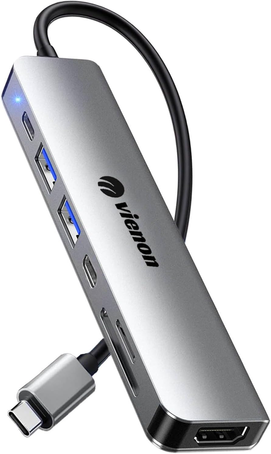 vienon 7 1 4K USB C Hub HDMI Adapter for Monitor, in USB C Docking Station with HDMI, SD/TF Card Reader Compatible