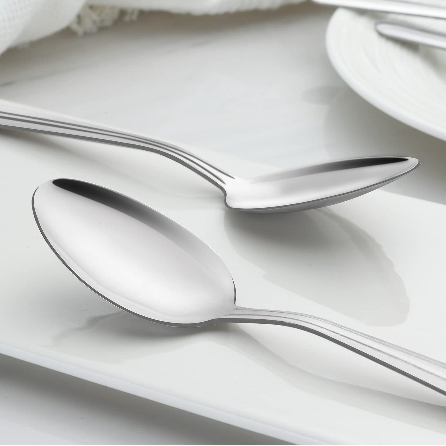 BEWOS 24 Pieces Teaspoons, 6.2 Inches Stainless Steel Teaspoons Silverware, Spoon Silverware, Coffee Spoons, Small Spoon, Mirror Polished, Dishwasher Safe, Silver Spoons For Home, Restaurant