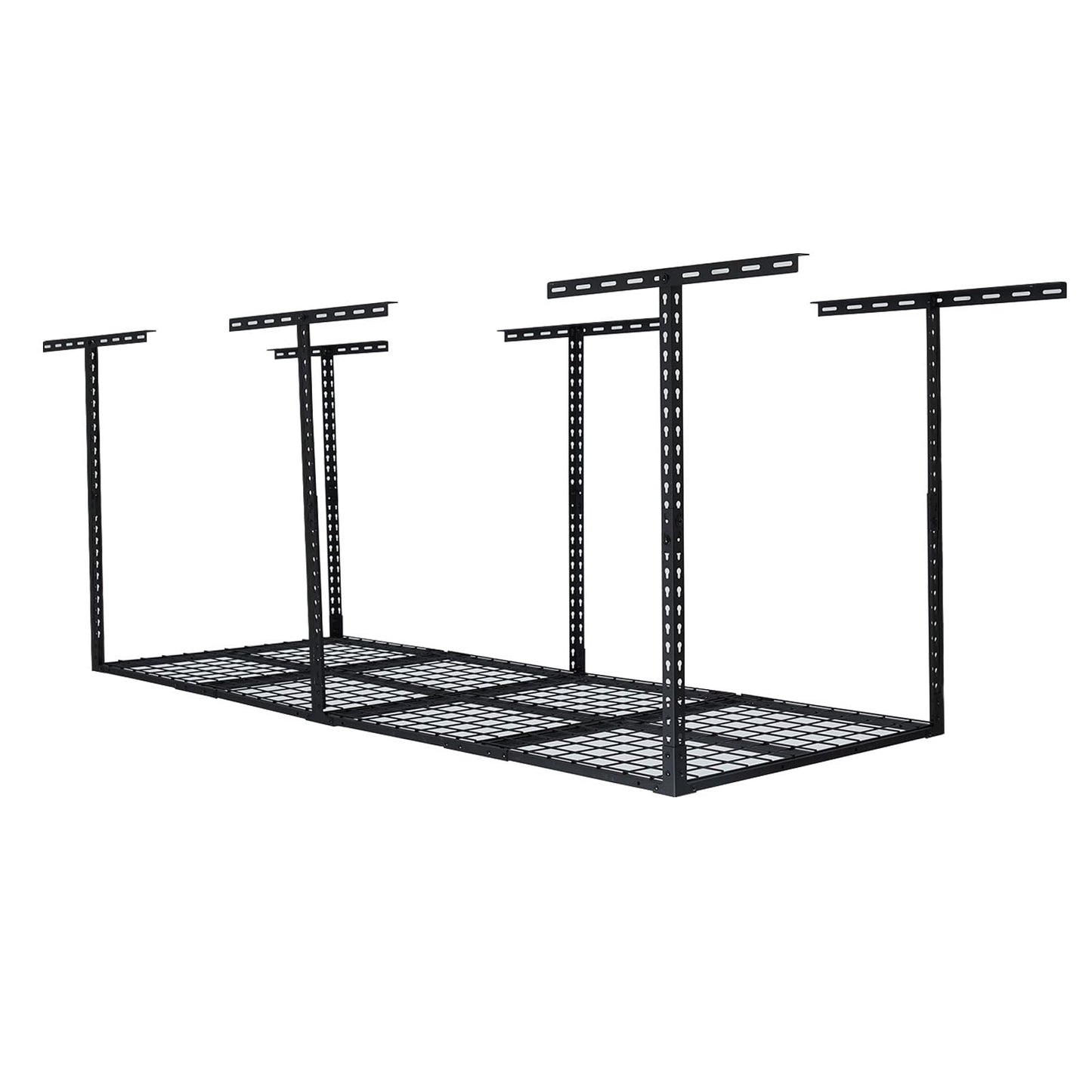 SierraSquad 3x8FT Overhead Garage Storage Rack, 22"-40" Height Adjustable Garage Ceiling Storage Racks, 750LBS Weight Capacity, Heavy Duty Metal Overhead Organization System