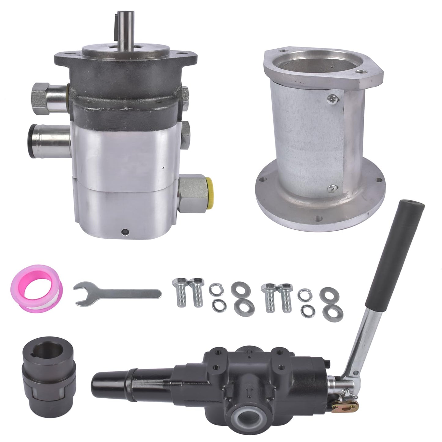 Mixizap Hydraulic Log Splitter Pump Kit, 22GPM 2 Stage Hydraulic Gear Pump, 4000PSI Aluminum, 3/4'' NPT Outlet, 3600 RPM, with Valve Coupling Mounting Base, for Small Engine Log Splitter