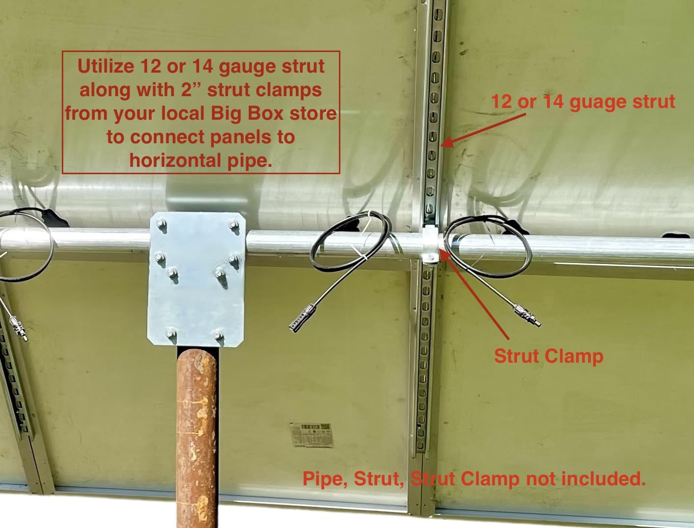 Solar Panel Array Top of Pole Ground Mount Bracket 2" - 2.5" - 3" Pipe Universal Bolt On