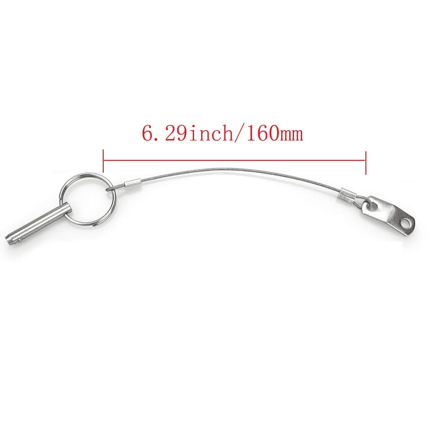 Quick Release Pin Bimini Top Pins Diameter 0.25 Inch,Total Length 1.49 Inch, Usable Length 1 Inch, with Lanyard for Boat Bimini Top Deck Hinge (4 PCS)