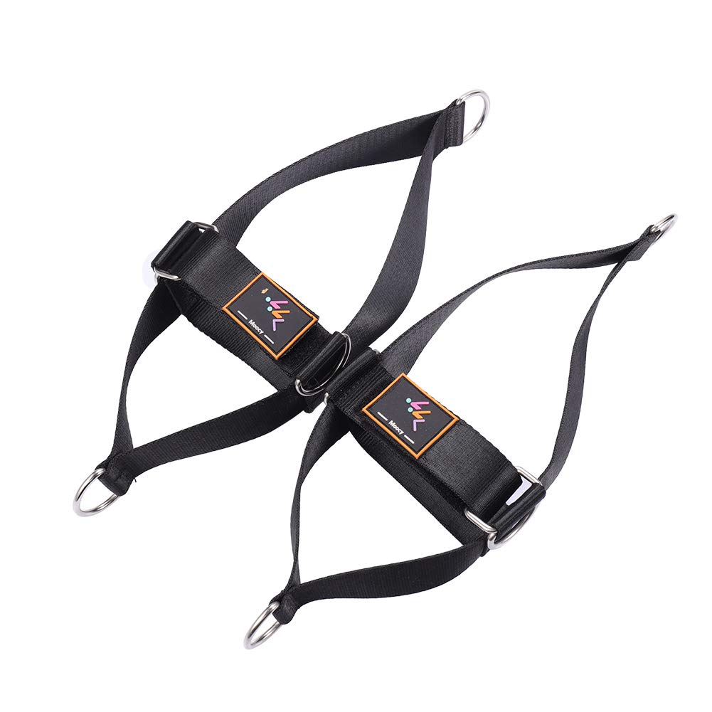 MOOCY 2 Pack Foot Strap for Cable Machine Fitness Attachment Ankle Straps Glute Kickback Leg Exercise for Cable Machines Shoe Cover Pull Belt-4 Ring