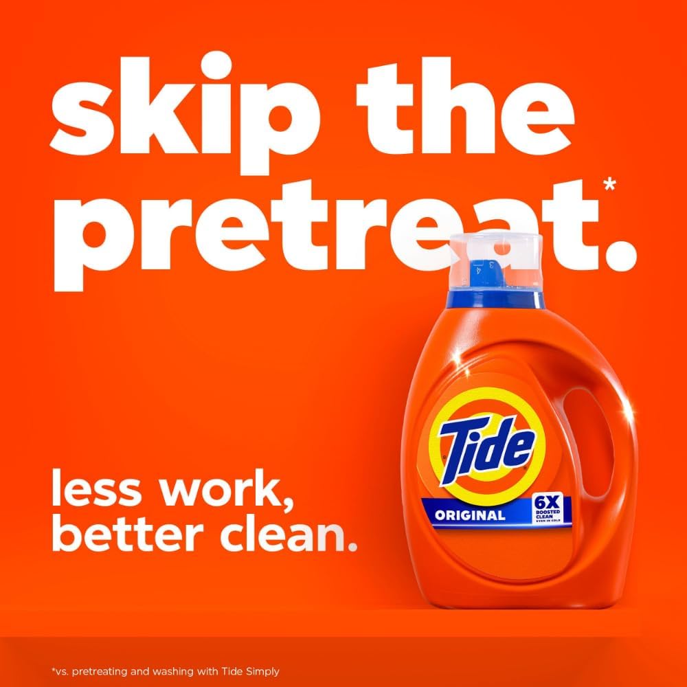 Tide Liquid Laundry Detergent - Original Scent, 64 Loads, 80 FL OZ | Powerful Stain Removal