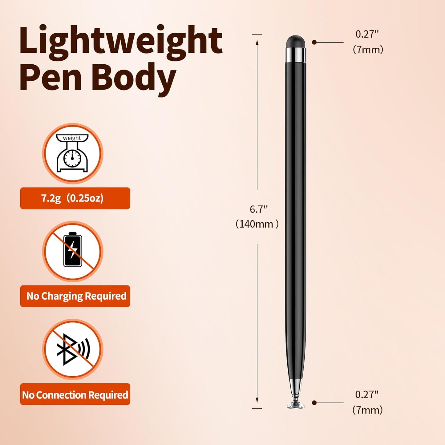 YITIAOXIAOYU 10 2 1 PCS Stylus Pen for Touchscreen, Lightweight in Dual-Tip Design, for Drawing, Note-Taking & Gaming