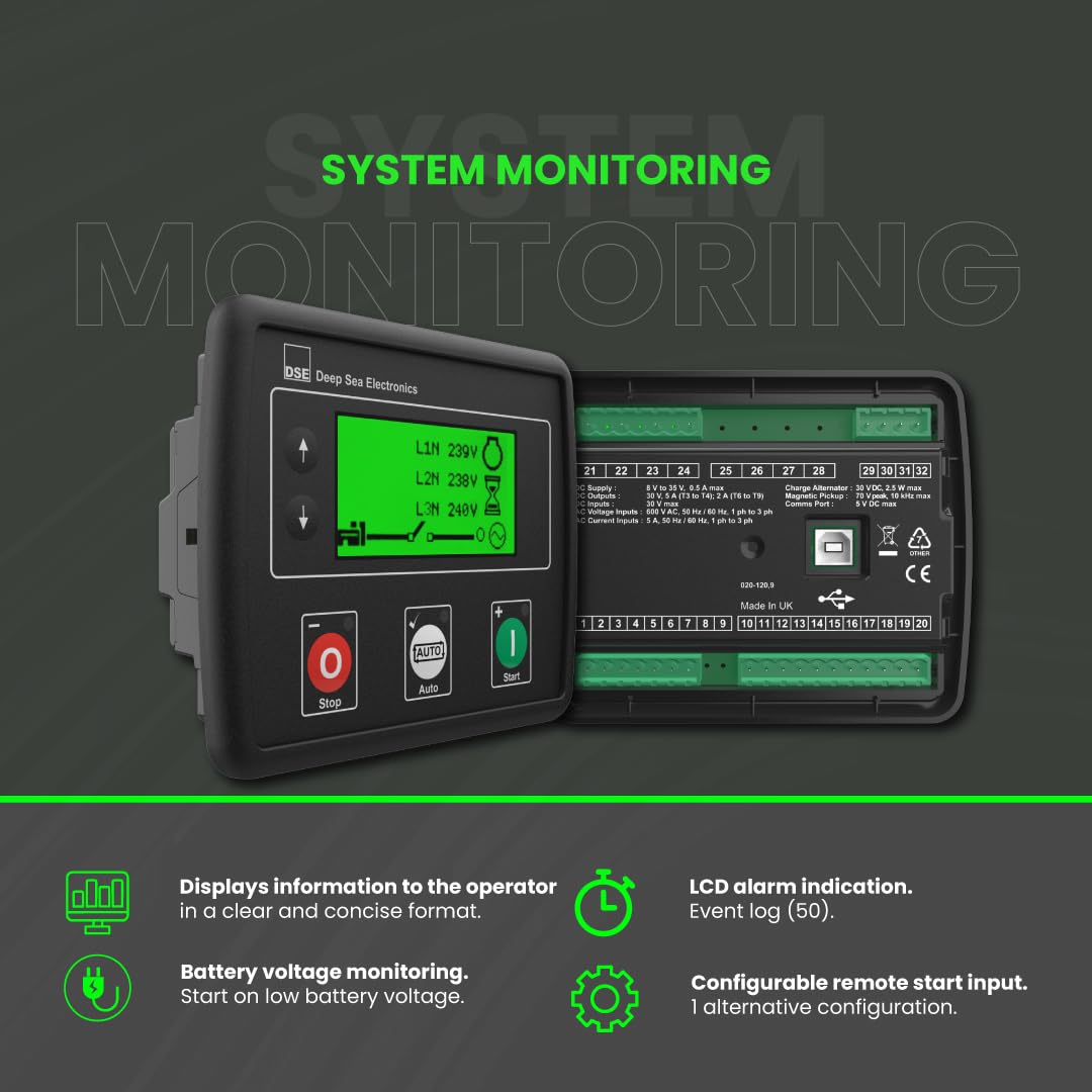 Thunder Parts DSE4610 Auto Start Control Module (Mpu,Ct,Rtc) | Displays Information in a Clear Format | DSE4610-03 Original - Made in UK