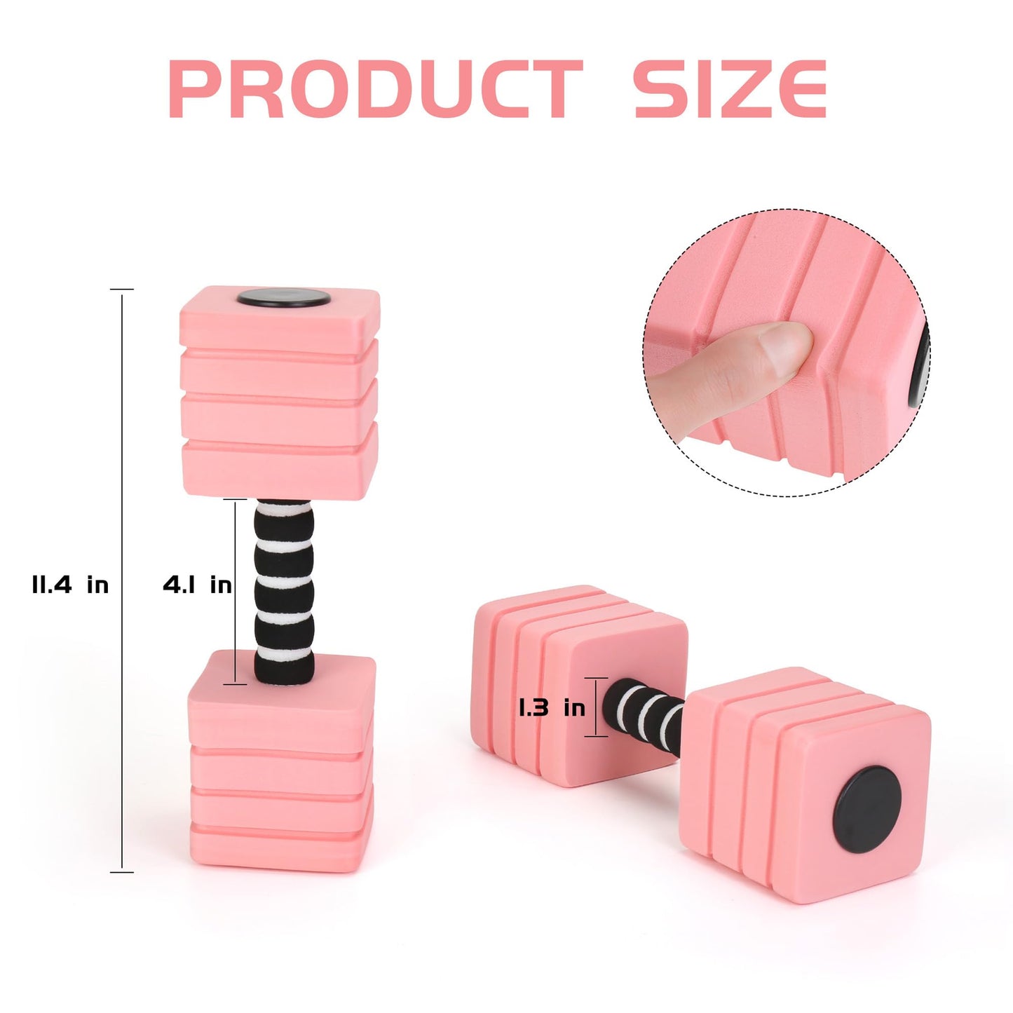 Water Weights for Pool Exercise, EVA-Foam Water Aerobics Equipment for Women,Kids,Seniors, Pool Weights Water Workouts Weight Loss-Pink