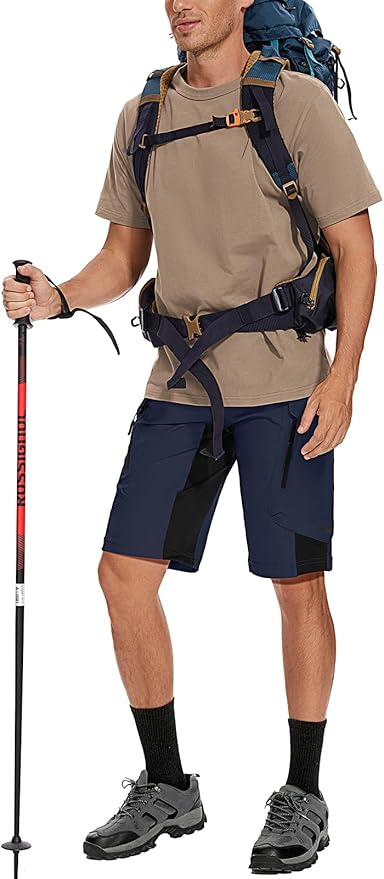 XKTTAC Men's Outdoor Quick Dry Lightweight Stretchy Shorts for Hiking, Tactical, Camping, Travel with 6 Pockets