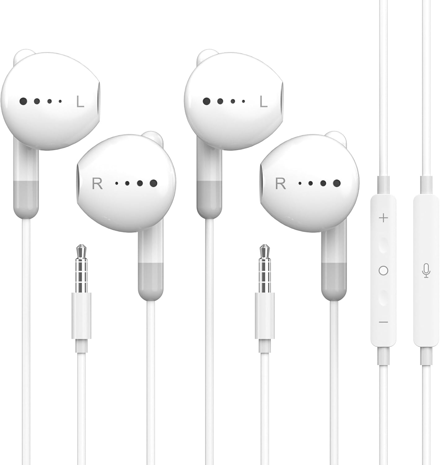 Fidioto 2Pack 4.0Ft 3.5mm MP3 Wired Earbuds with Microphone, Length Wired in-Ear Headphones, Jack Wired Earphones