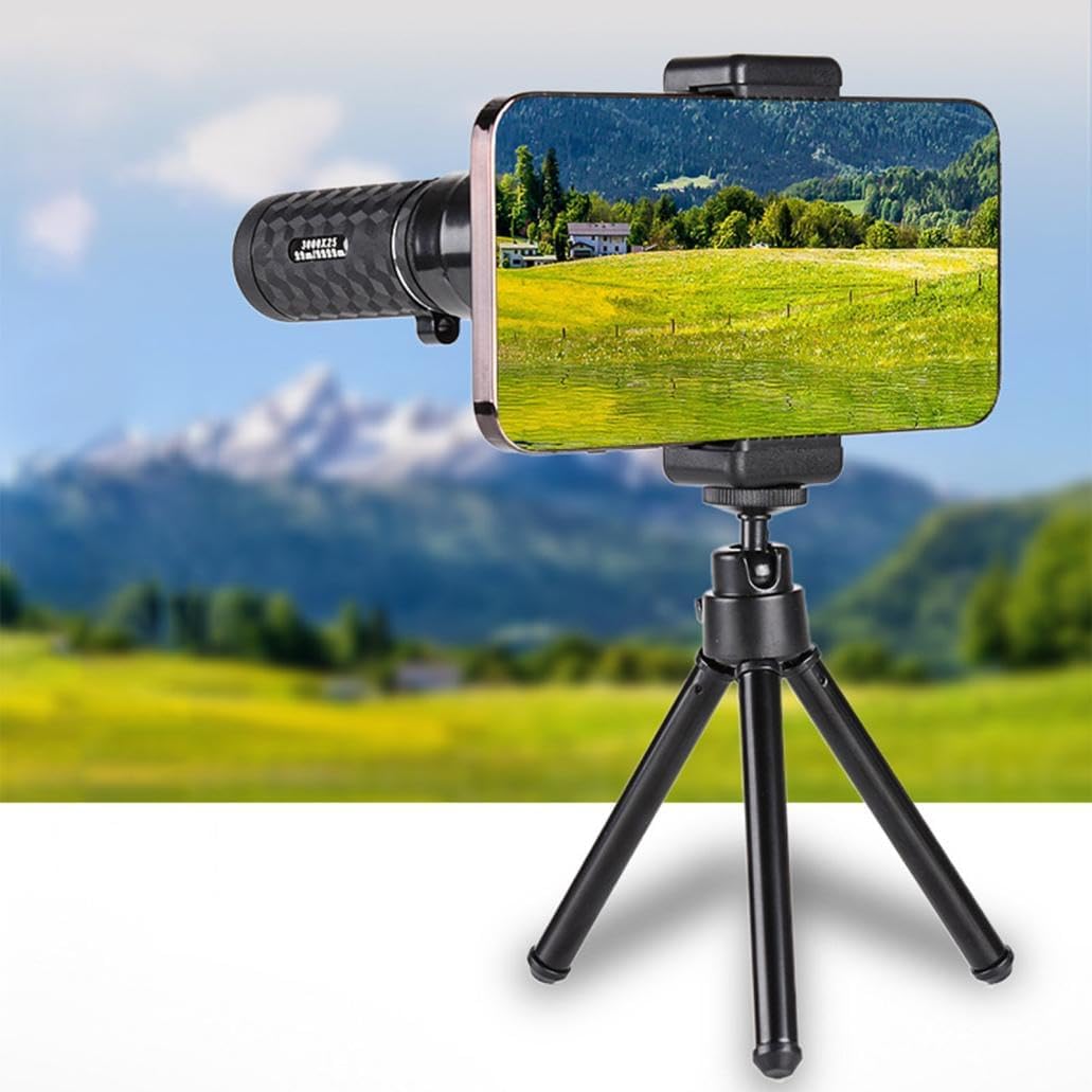 Generic 30x50 Monocular, Telescope for Adults High Powered with Smartphone Adapter Tripod, High-Definition Low Light