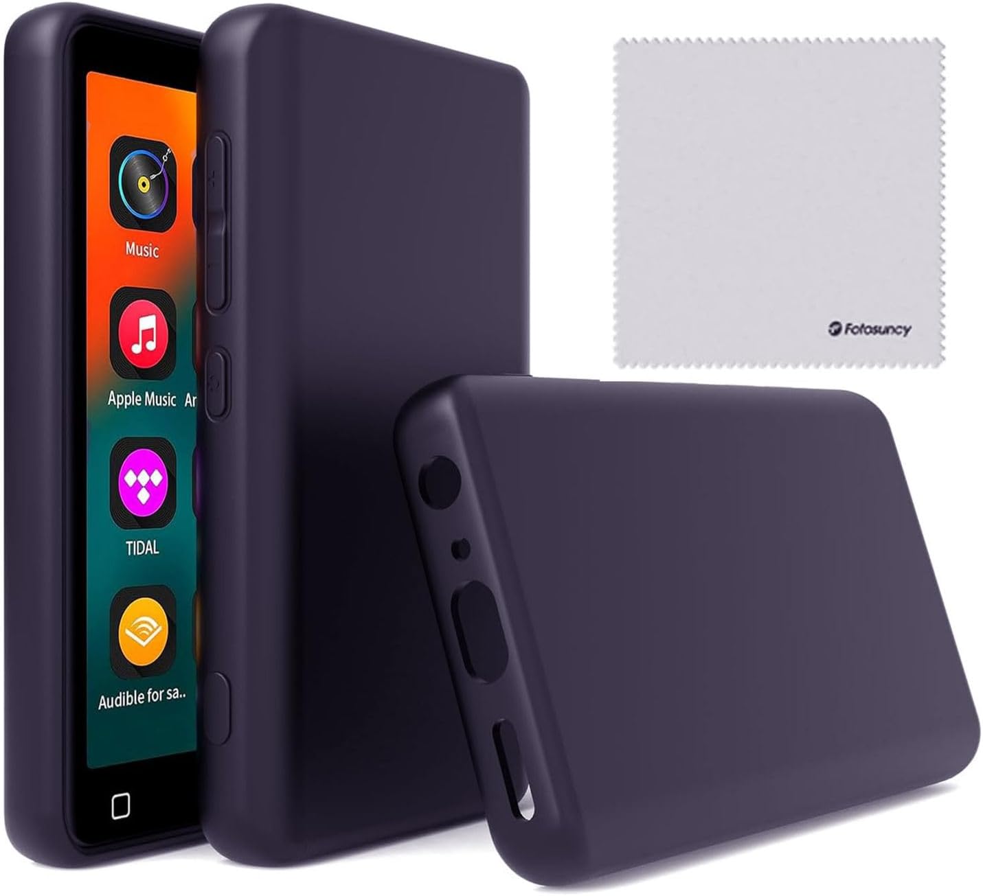 Fotosuncy Mp3 G1 G3 4.0 inch, Player Case for innioasis Slim Fit Soft TPU Matte Cover with Cleaning Cloth Purple