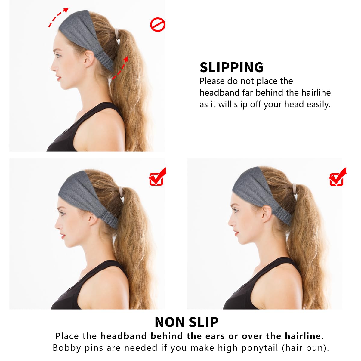 Dreamlover Workout Headbands for Women Athletic, Sweatbands, Sports Headbands for Exercise, 6 Pieces