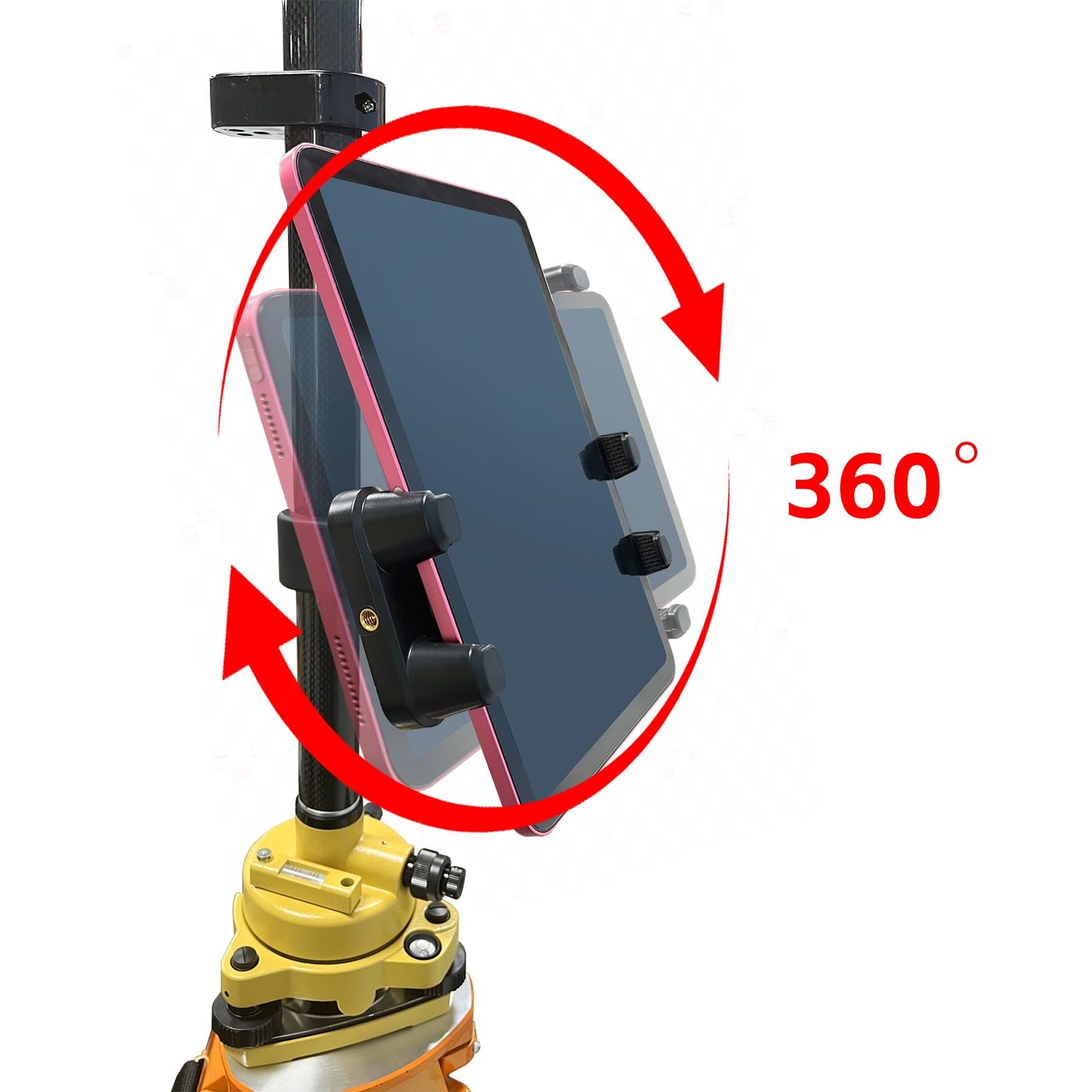 ACCRSNCH Universal Clamp-On Tablet & Phone Mount Holder for Surveying Pole Tripod, Boat Rail, Bike Handlebar, Treadmill & Microphone Stand, for iPad Pro, iPhone & More