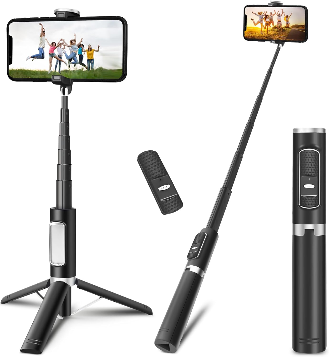Davidlinlin 3 1 4 7 inch in Phone Tirpod, Selfie Stick and Phone Holder, iPhone Tripod with Remote Control, Lightweight