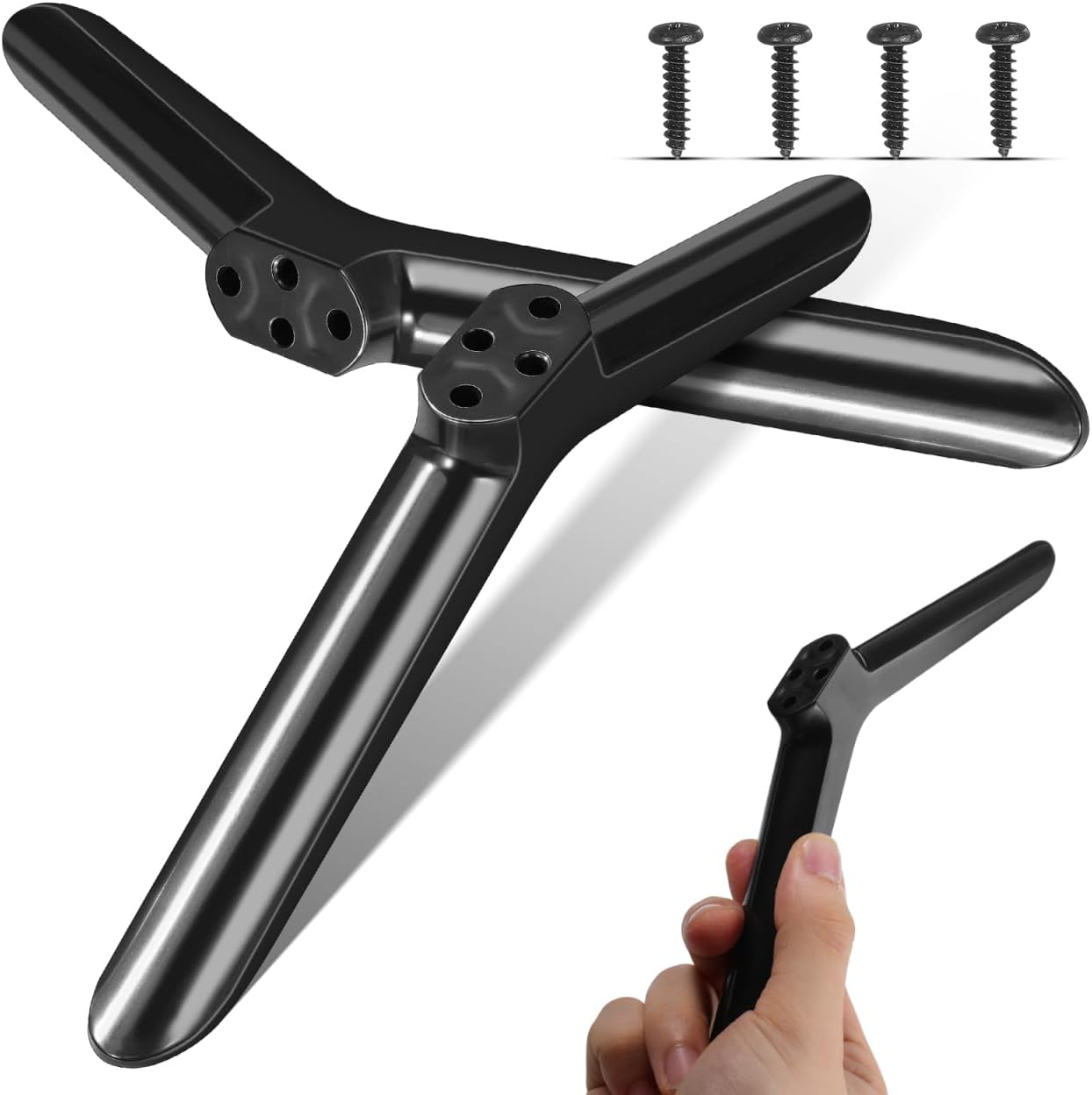 Yardenfun 40inch Universal TV Stand Legs Modern Stand for TVs Riser Base Monitor Mount Sleek Black with Screws