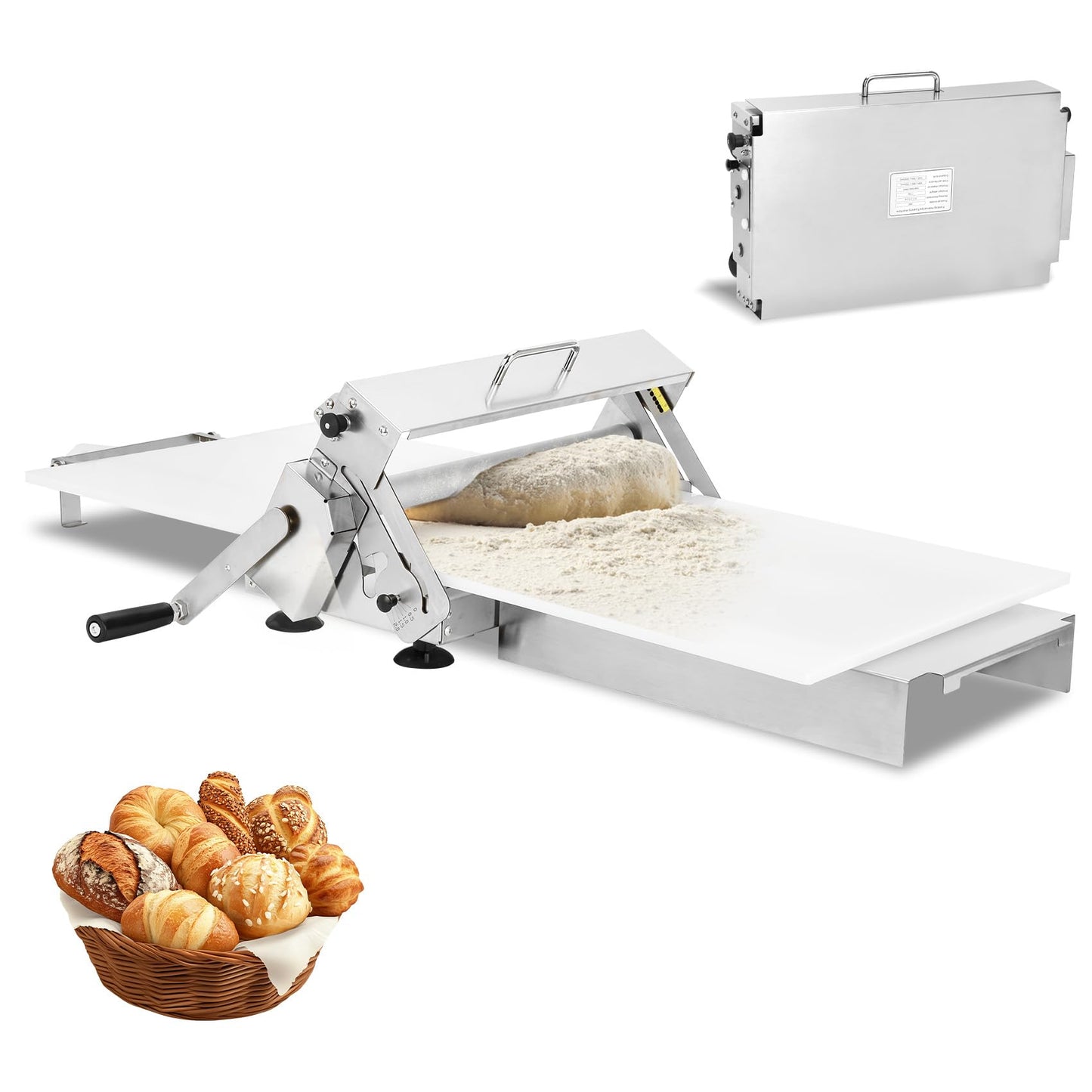 Folding Dough Sheeter (15.8"), Countertop Dough Sheeter (Upgrade15.8" Folding Dough Sheeter)