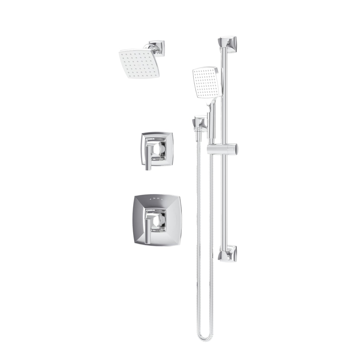 Symmons Oak HydroMersion Double Handle Shower Trim Kit with Hand Spray in Polished Chrome (Valve Not Included) - 569515TRM