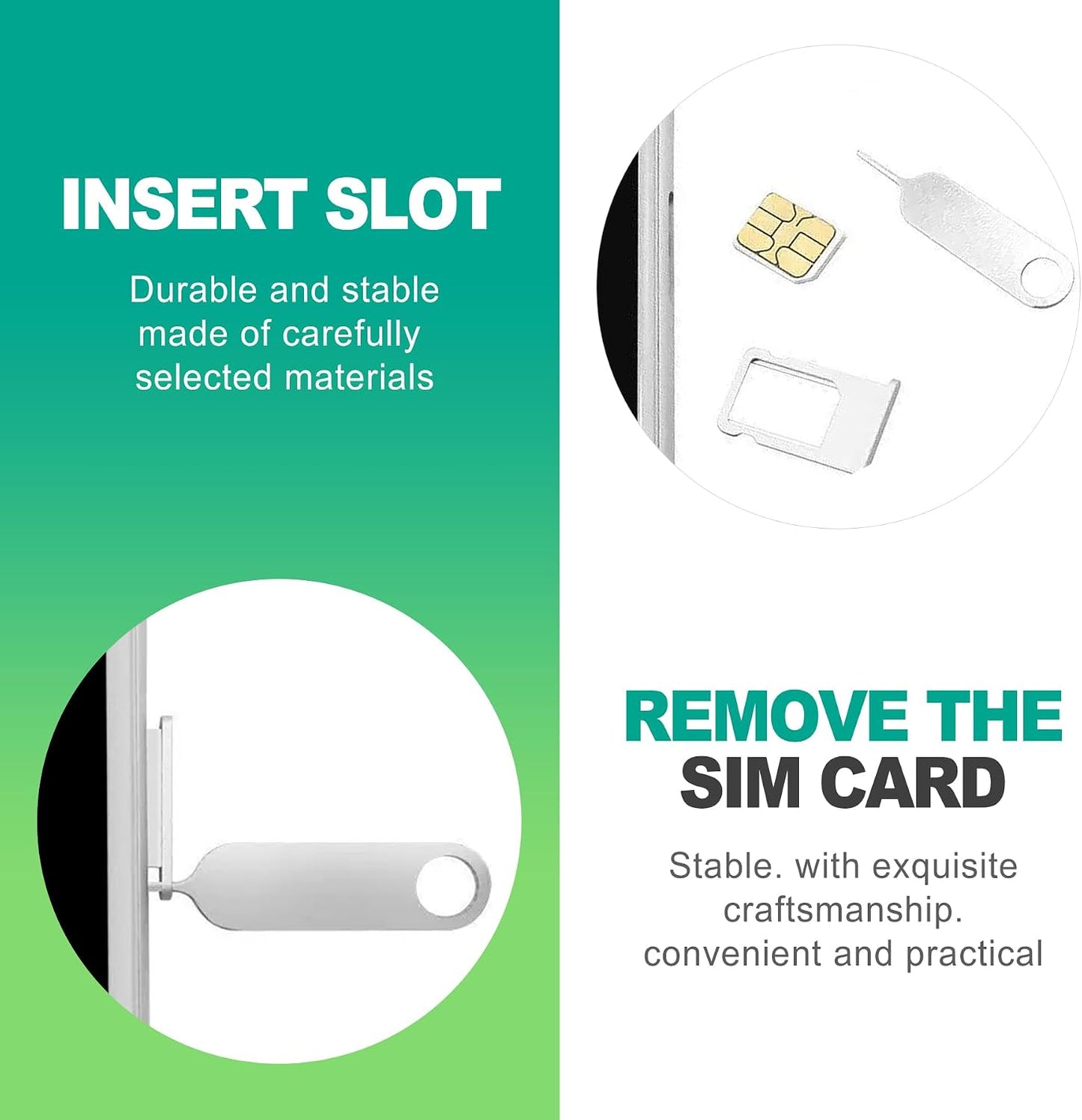 16PCS slaixiu All-in-One SIM/SD Card Ejector Kit - Replacement for iPhone, iPad, Samsung, Android Devices, Universal