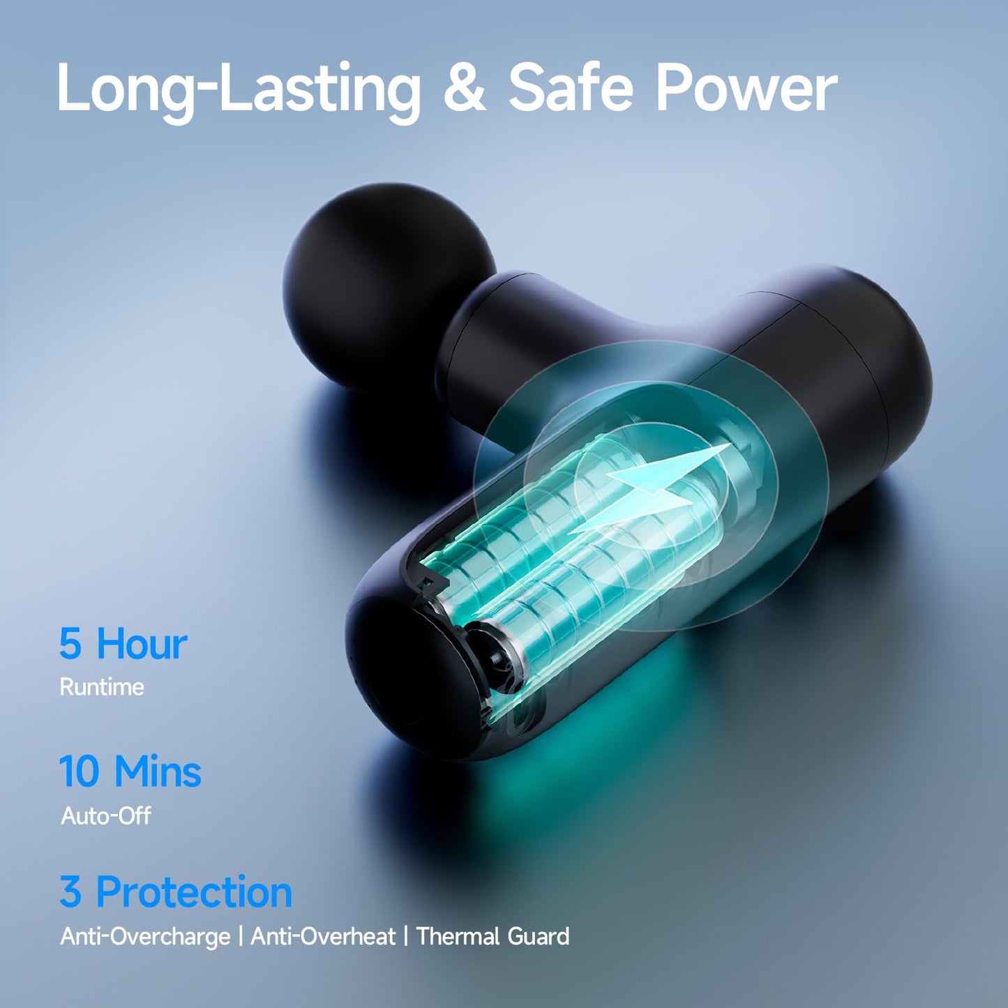 HEYCHY Super Mini Massage Gun Deep Tissue, Handheld Muscle Massager with 4 Heads, Percussion Travel Size Massager Gun FSA Eligible for Men Women Back Relief, Quiet for Home, Gym, Office, HSA, Black