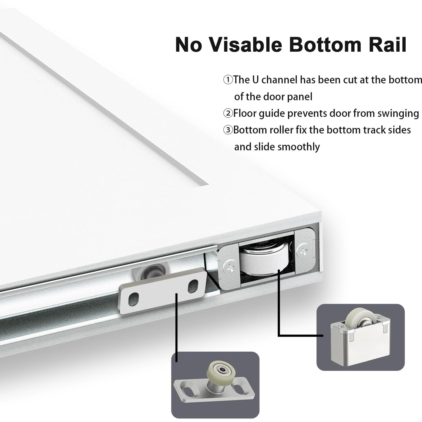 BarnSmith 36"x84" Concealed Sliding Barn Door, 2 Panel White Primed Solid Core Hidden Barn Door with Soft Close Installation Hardware and Double Sided Pulls Included, Pre-Assembled Panel