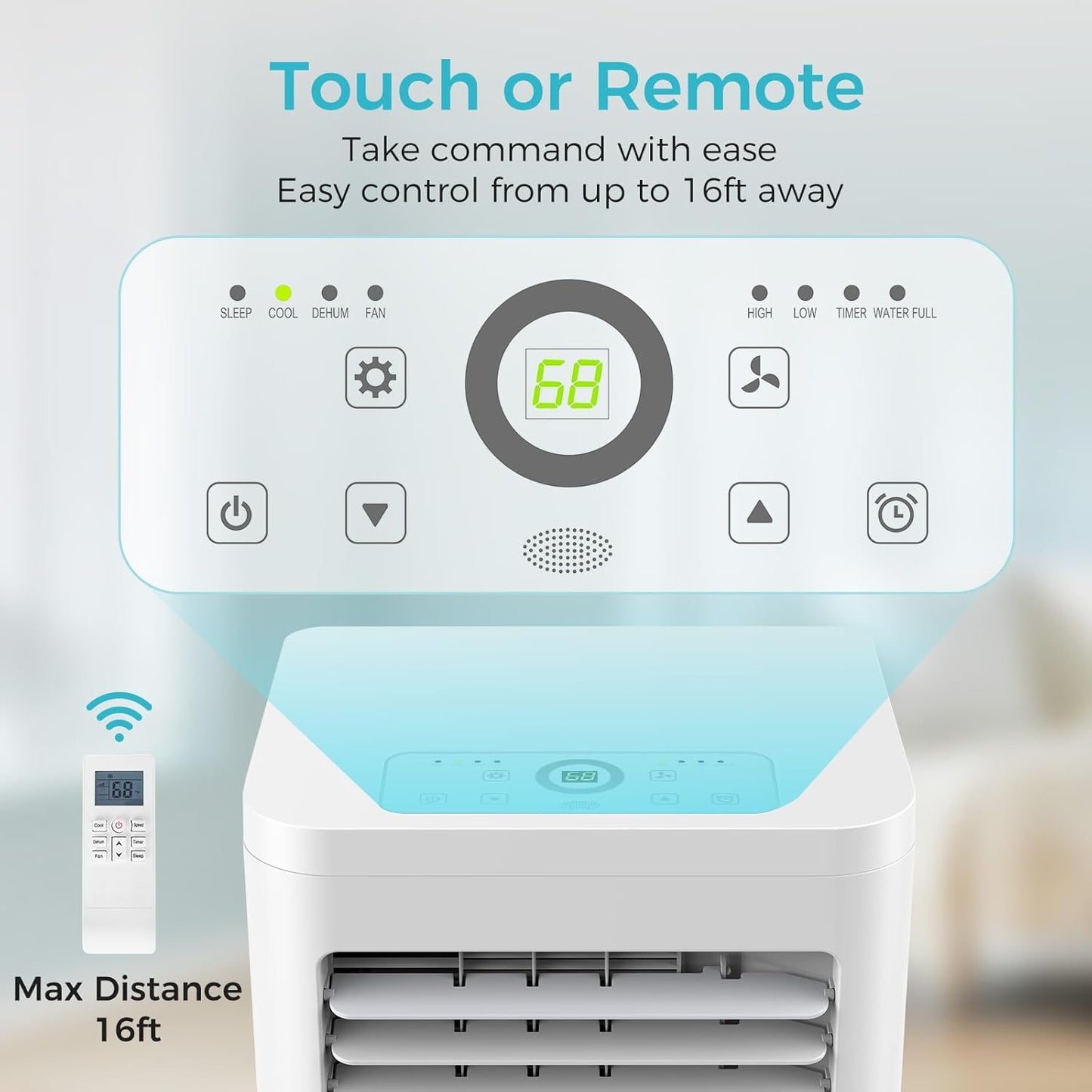 Electactic 10000 BTUs Portable Air Conditioners, 3-IN-1 Portable AC Unit with Cooling, Dehumidification, Fan & Sleep Mode, 24H Timer, Remote Control and Window Kit for Bedroom Home Office