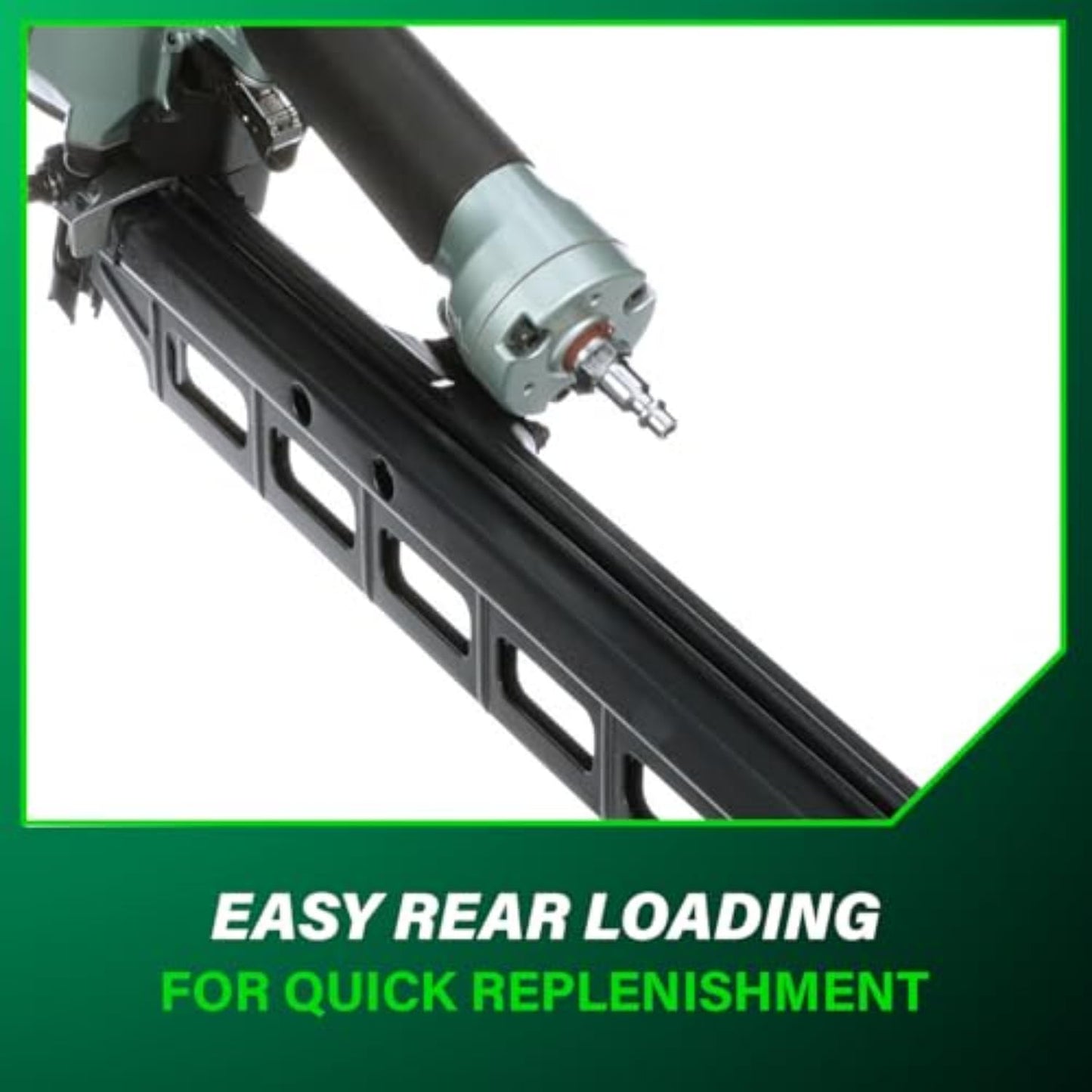 Metabo HPT Framing Nailer, Pro-Preferred Pneumatic Power Nailer & Framing Tool For Flooring, Roof Decking & More, Rapid Response Cylinder Valve, 21° 2" to 3-1/4" Plastic Collated Nails, NR83A5(S)