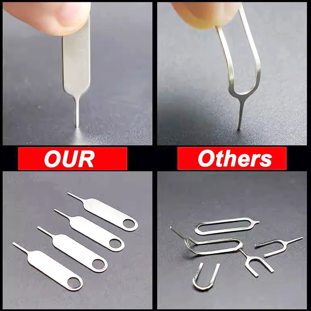 AYWFEY 2 Pcs Universal Sim Card Tray Removal Key Tray Eject Pins, SD Removal Opening Tool with A Key Ring, for iPhone