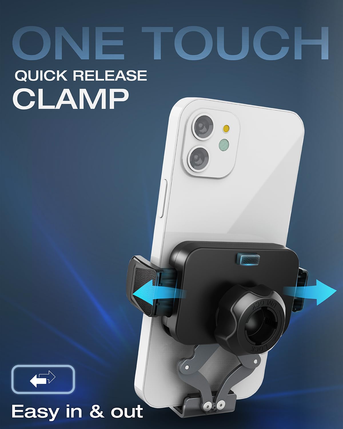 OEO Phone Holder with Magnetic Base for Golf Cart, Gym| Strong Magnetic Phone Mount with Quick Release Clamp for Android & iPhone | Compatible with 4”–7.1” Phones & Thick Cases