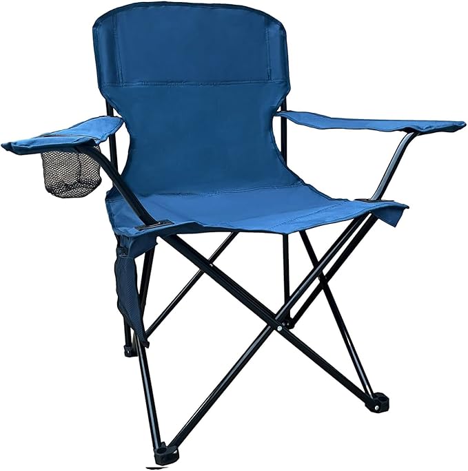 Folding Camping Chair, 225lb Capacity, Includes Cup Holder & Side Storage Bag, 5.5lbs Portable for Beach, Camping, Sport,Cyan