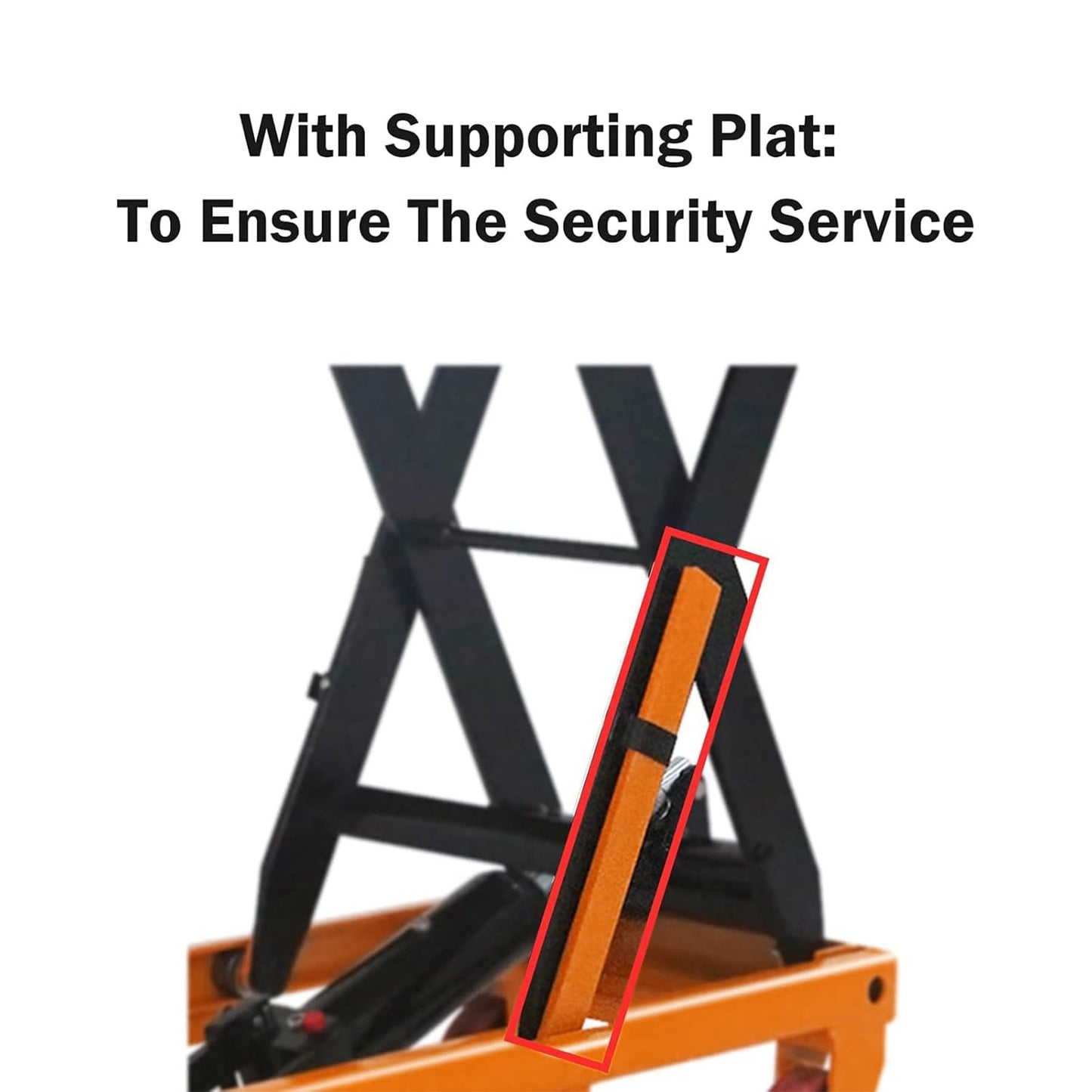 APOLLOLIFT Hydraulic Lift Table, 1100lbs Capacity 35.4" Lifting Height, Single Scissor Lift Table Cart with 4 Wheels and Safety Back Guard for Material Handling and Transportation, Orange
