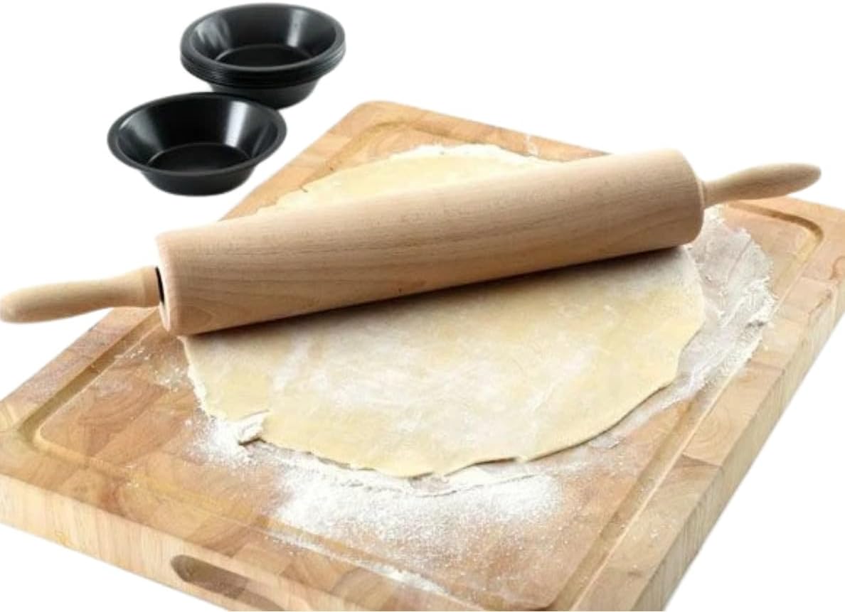 TrueCraftware 18" Wooden Rolling Pin - 3-1/4" Diameter for Fondant, Pie Crust & Cookie Dough