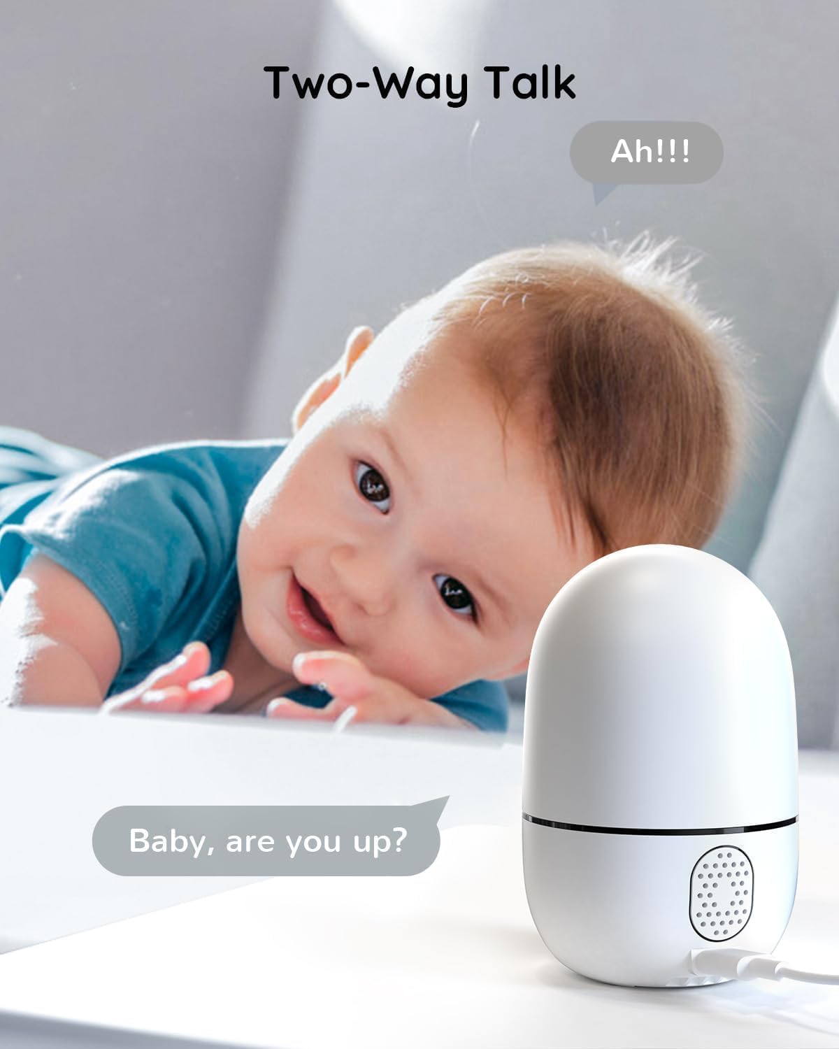 VIRTAVO XD1 360 2-Way Indoor Security WiFi Camera, No Subscription Required, Dual-Lens PTZ Baby Monitor & Pet Cam