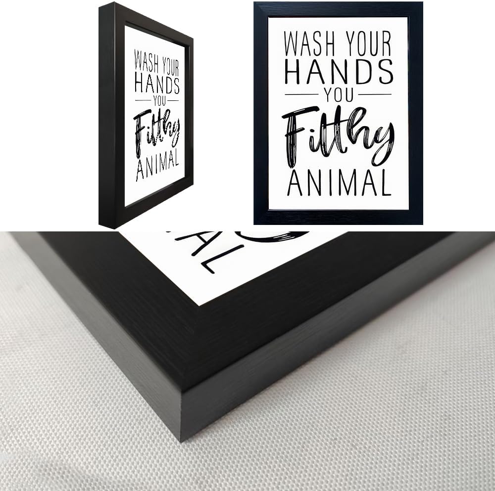 Regine Switzerland Bathroom Decor | Black and White Framed Art Prints for Guest Toilets & Kids' Washrooms
