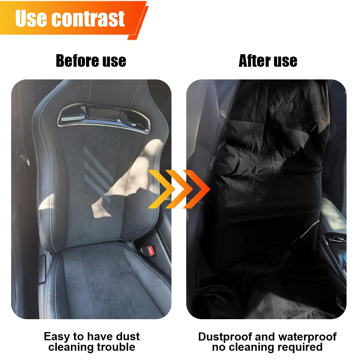 ZIMISI Waterproof Car Seat Cover, Dustproof Sweatproof Car Seat Protector, Washable Bucket Front Seat Covers, Universal Automotive Interior Accessories for Cars, SUVs, Trucks (Black)