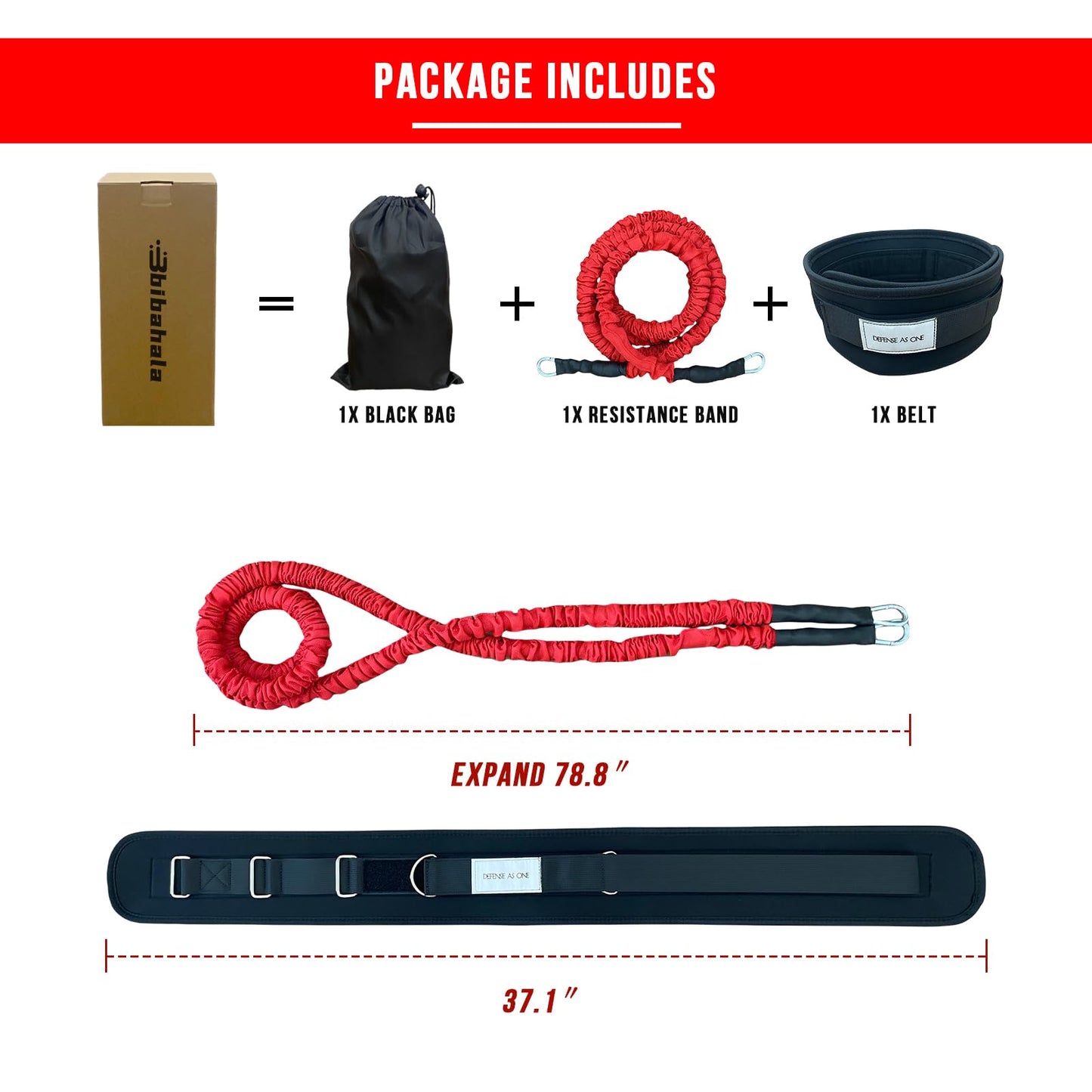 bibahala Zone Defense Resistance Band Belt Trainer Kit 1 Pc Widened Belt 1 Pc 2-Meter Resistance Band Basketball Training Equipment Men-to-Men Defense Training Improve Collaborative Defense Speed