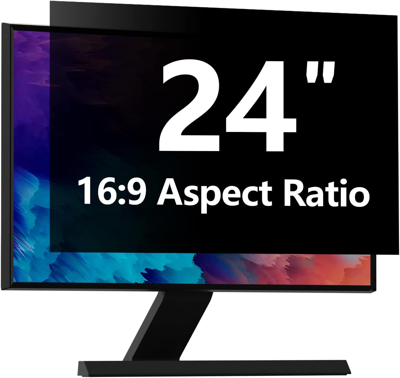 24 Inch 16:9 (24" 16:9 1 Pack) Computer Privacy Screen Protector with Hp Dell Acer Asus Samsung LG and More, Removable
