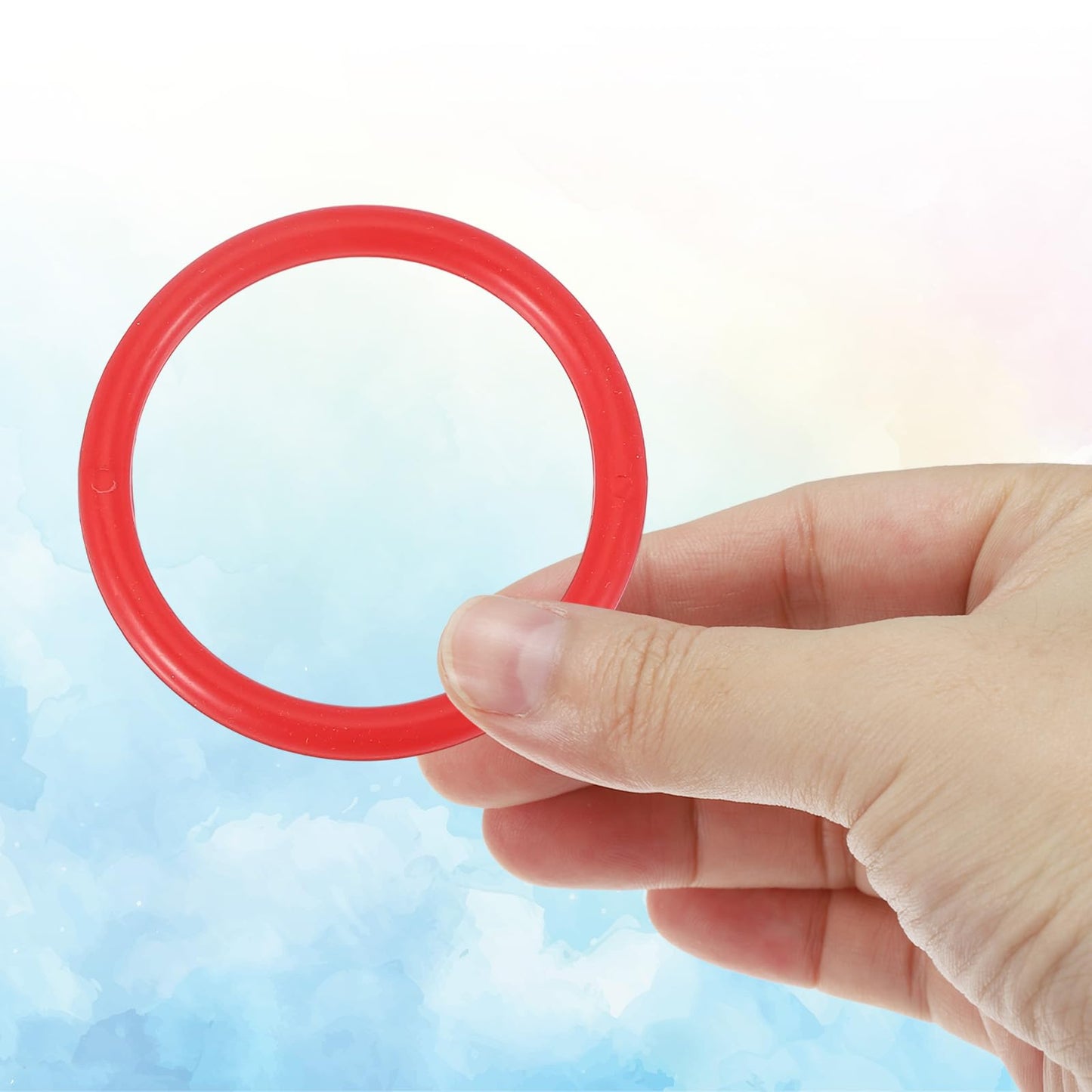 PATIKIL 2.8" Plastic Ring-Toss Rings for Bottles, 60 Pack Carnival Rings Plastic Hoops for Speed and Agility Practice Outdoor Party Favor, Red/Blue