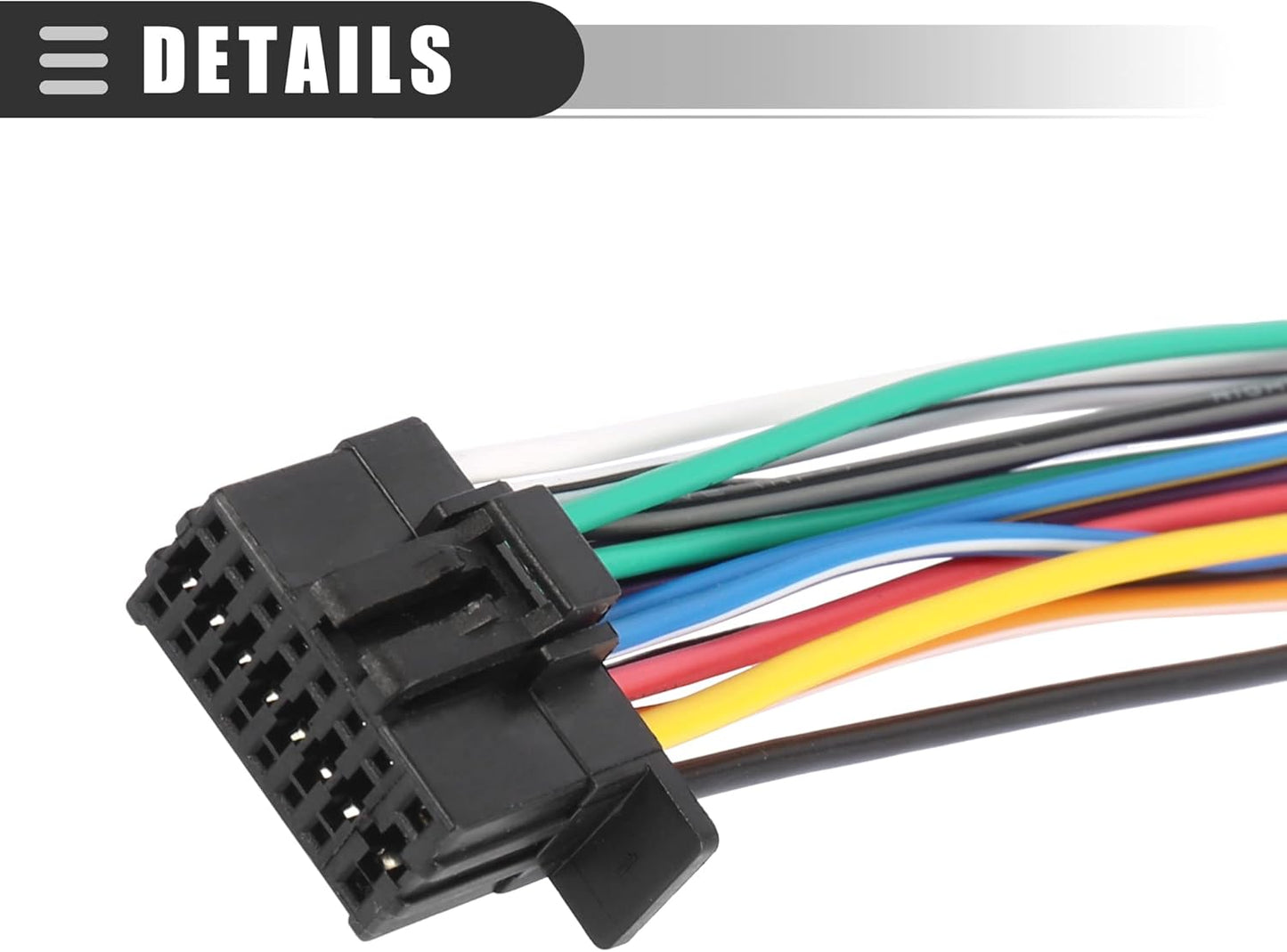 16 Motoforti Universal Car Stereo CD Player Wiring Harness, Wire Radio Adapter Install Plug, Pins, for Kenwood
