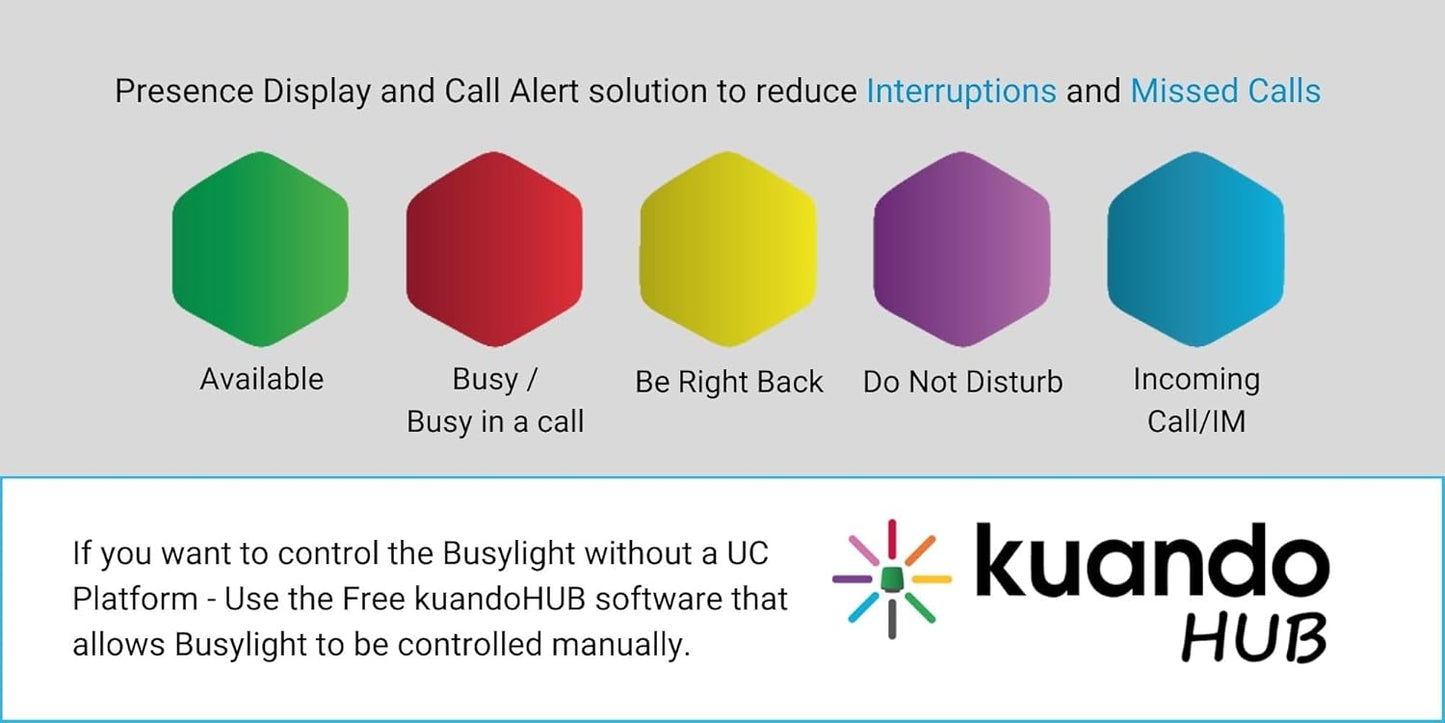(15306) Kuando Busylight UC Alpha - Presence Light and Ringer - Do not Disturb Light - Free Busylight Software for Most