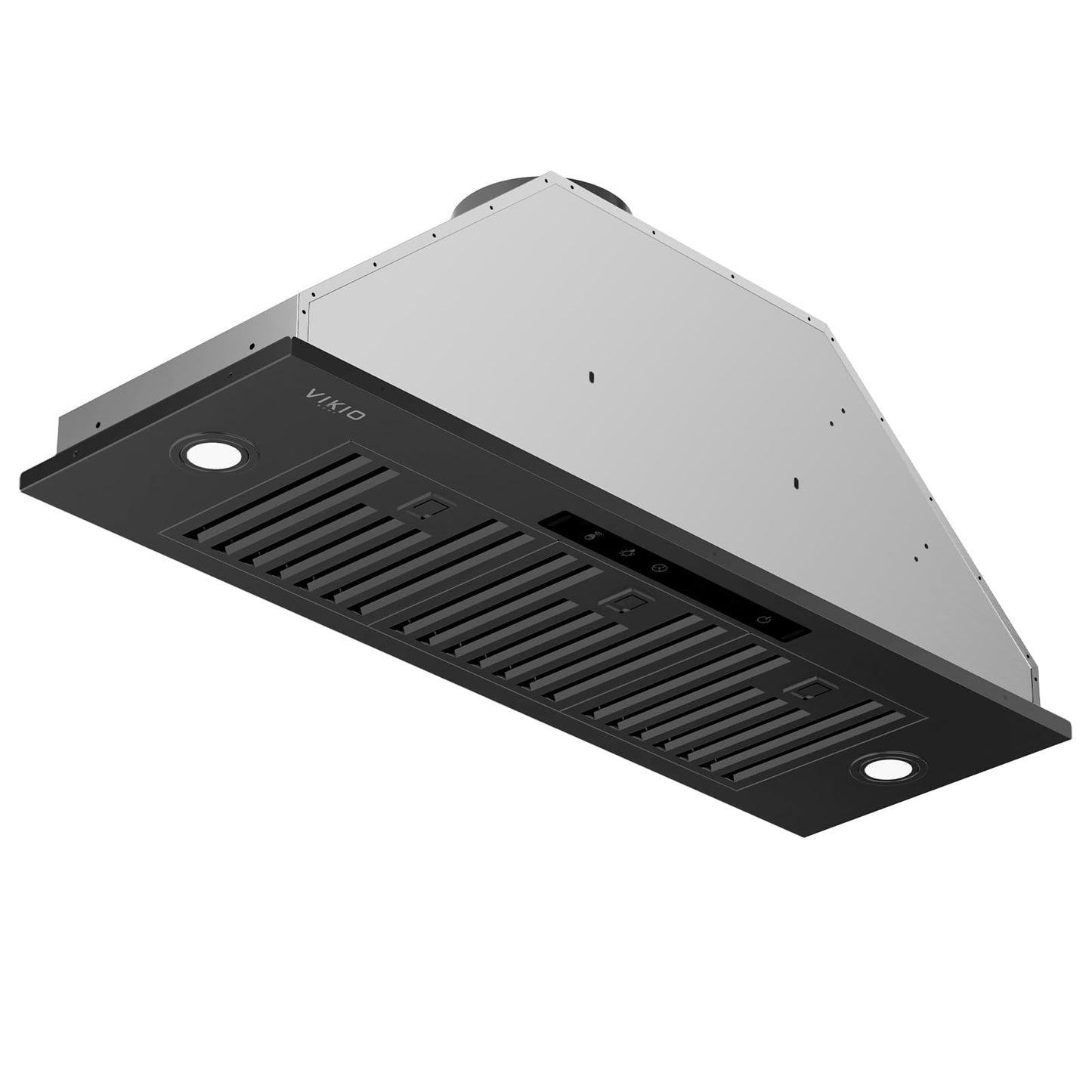 VIKIO HOME Black Built-in/Insert Range Hood 36 Inch, 980 CFM Hood Vent for Kitchen, Ducted/Ductless Convertible Duct, Stainless Steel Kitchen Vent Hood with Gesture & Touch Control, 3 Baffle Filters