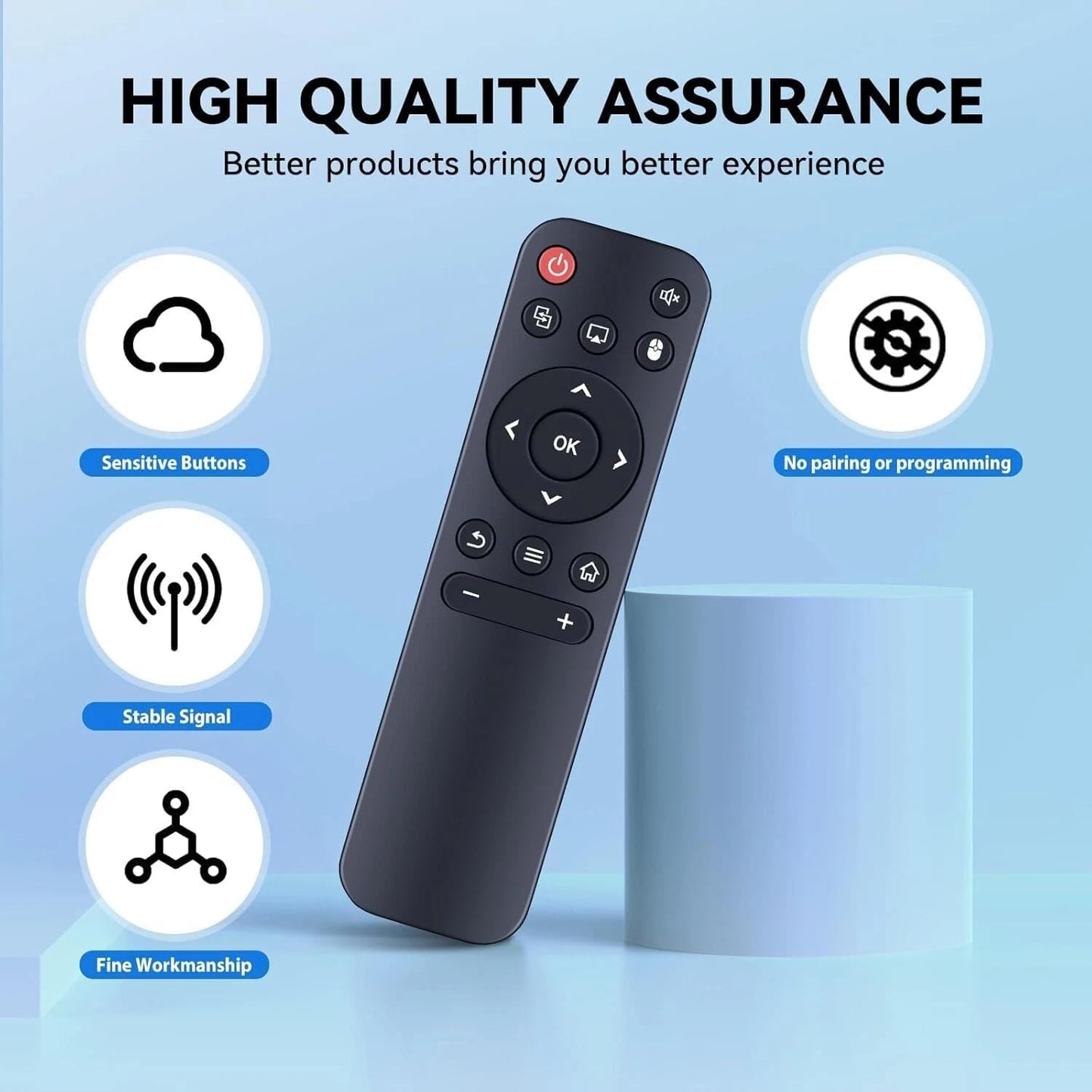 AWO P2 Replacement Remote Control Compatible for FEARWIKY Mini Movie Portable Projector