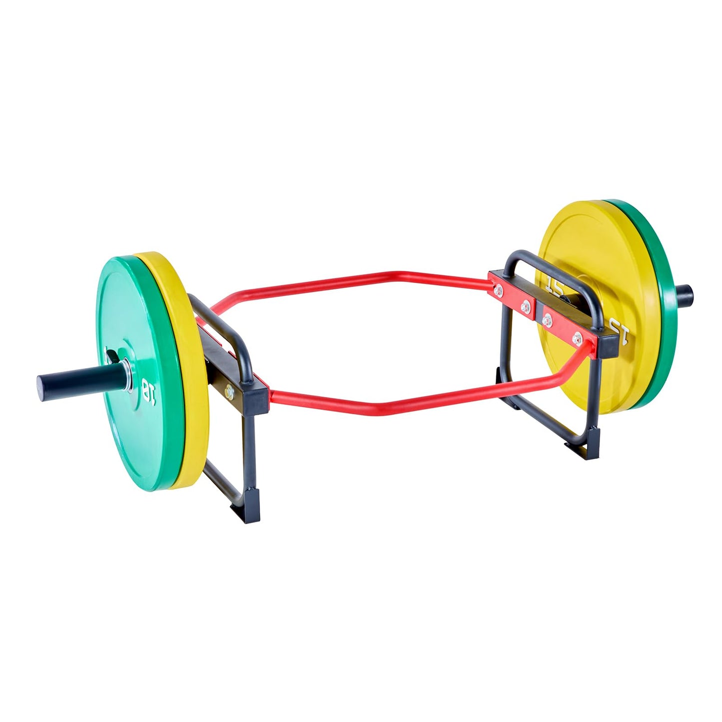 VEVOR Trap Bar Hex Bar, 2-Inch Hex Barbell, 500 LBS Capacity Shrug Bars, Weightlifting and Strength Training Equipment, Home Gym for Squats, Deadlifts, Shoulder Presses (Red)