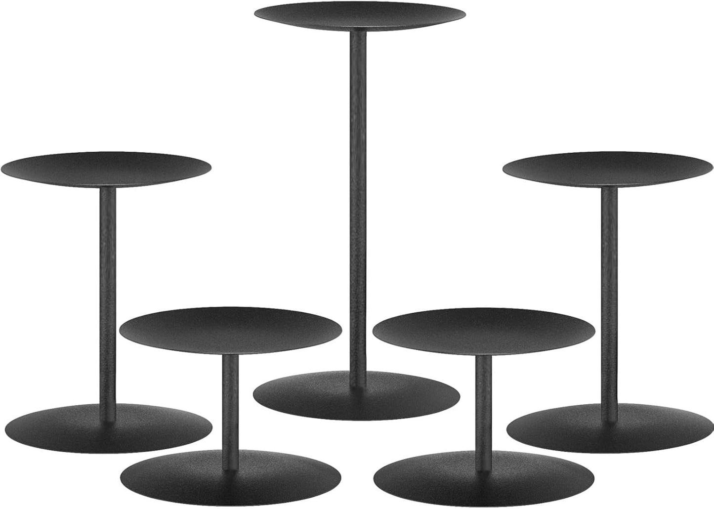 Smtyle Candle Holders - Elegant Matte Black Pillar Candle Holders for Stylish Home Decor | Perfect Christmas Centerpieces