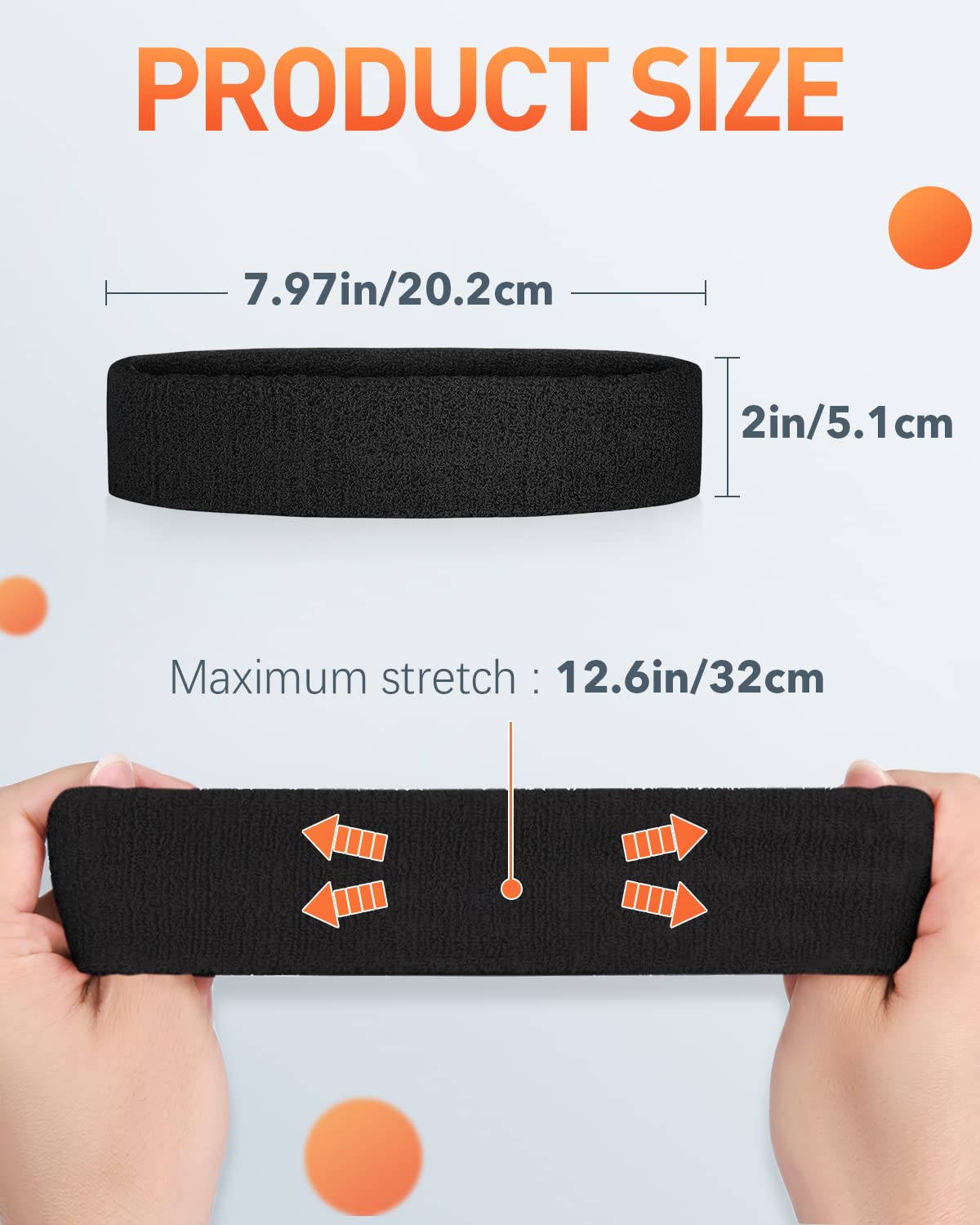 Tanluhu Sweatbands Sport Headbands for Men & Women,Terry Cloth Sweat Band for Tennis, Running, Basketball, Working Out, Exercise- Athletic Sweat Cotton Headband Outdoor