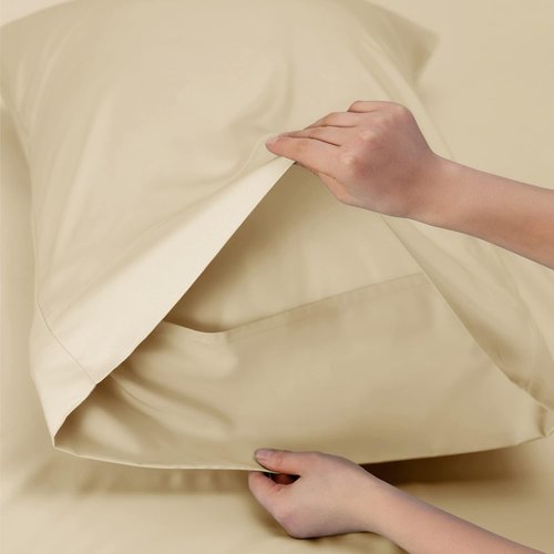 Bedsure Cooling Twin Sheets - Breathable Rayon from Bamboo, Soft & Silky Bedding Set, Deep Pocket Up to 16 Inches, Alabaster Gleam