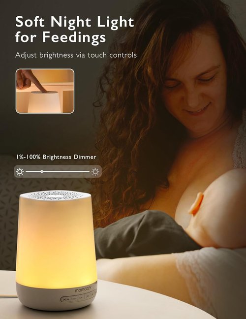 Momcozy Baby Sound Machine - White Noise Machine with Night Light & App Control | 34 Soothing Sounds, Blue