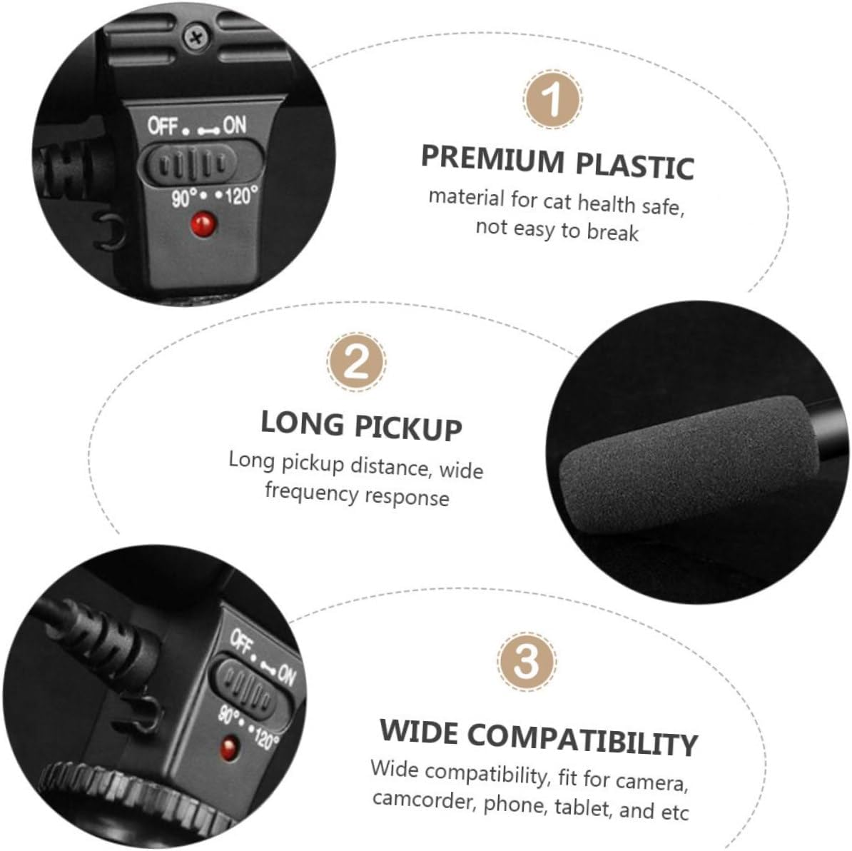 Gadpiparty Filmmakers Professional Interview Microphone for Camcorder and DSLR Wide Compatibility Durable Design
